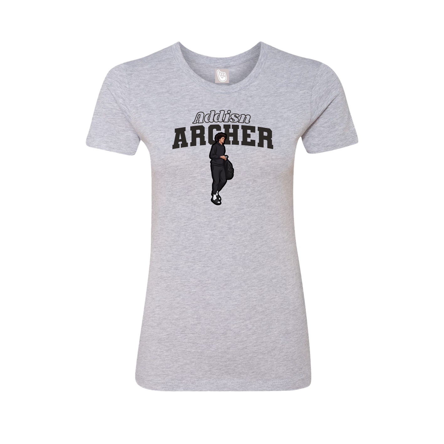 Fitted Women's Tee — Name Arch in Grey