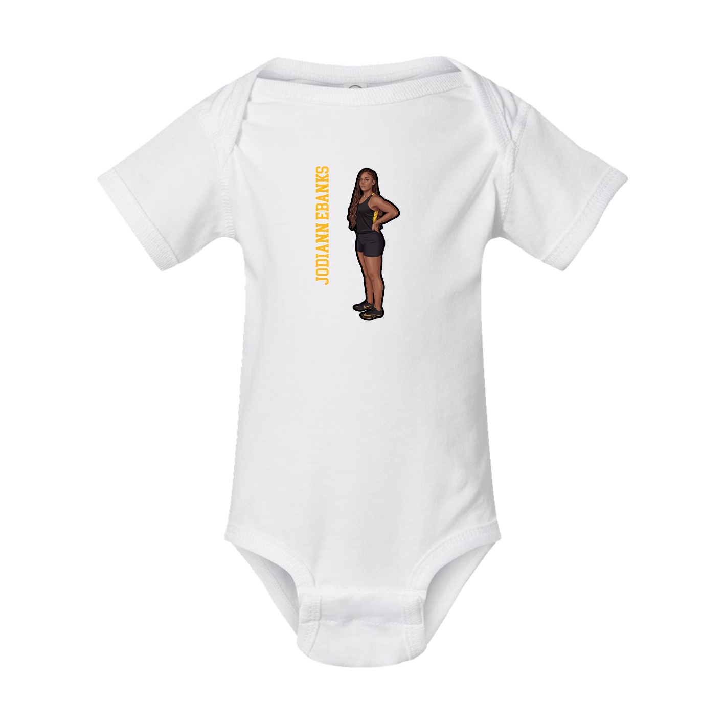Baby Onesie — Name Vertical in White