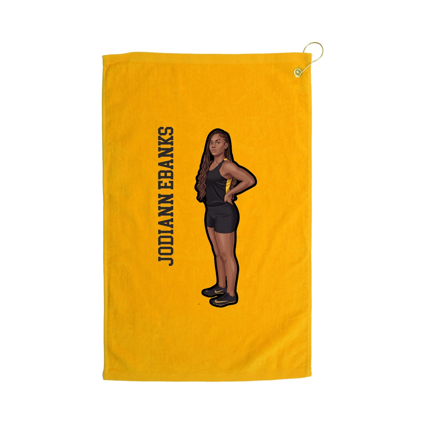 Golf Towel — Name Vertical in Gold