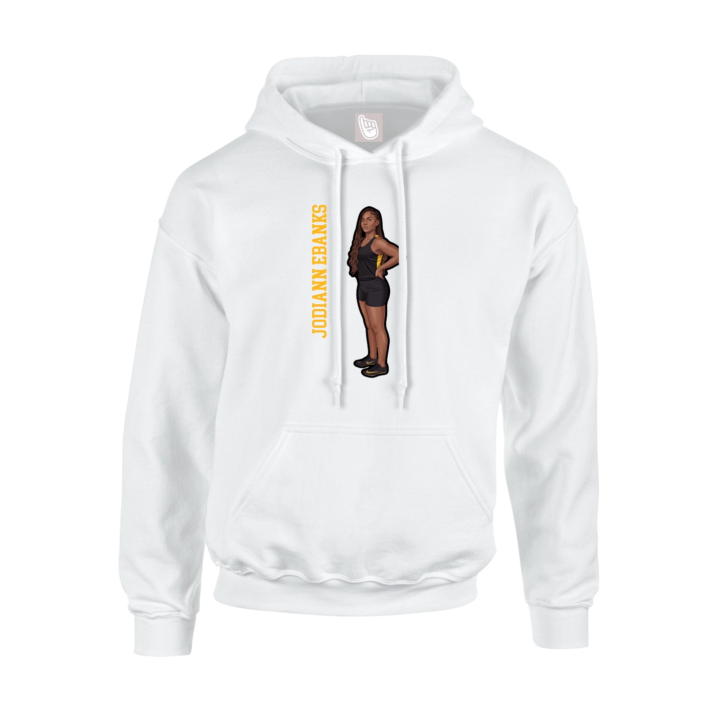 Hoodie — Name Vertical in White