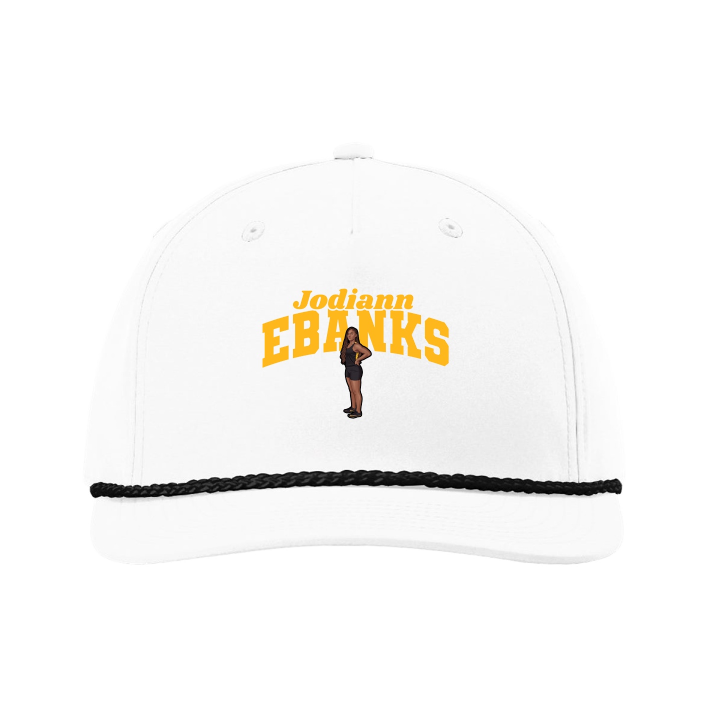 Five-Panel Classic Rope Cap — Signature Arch in White
