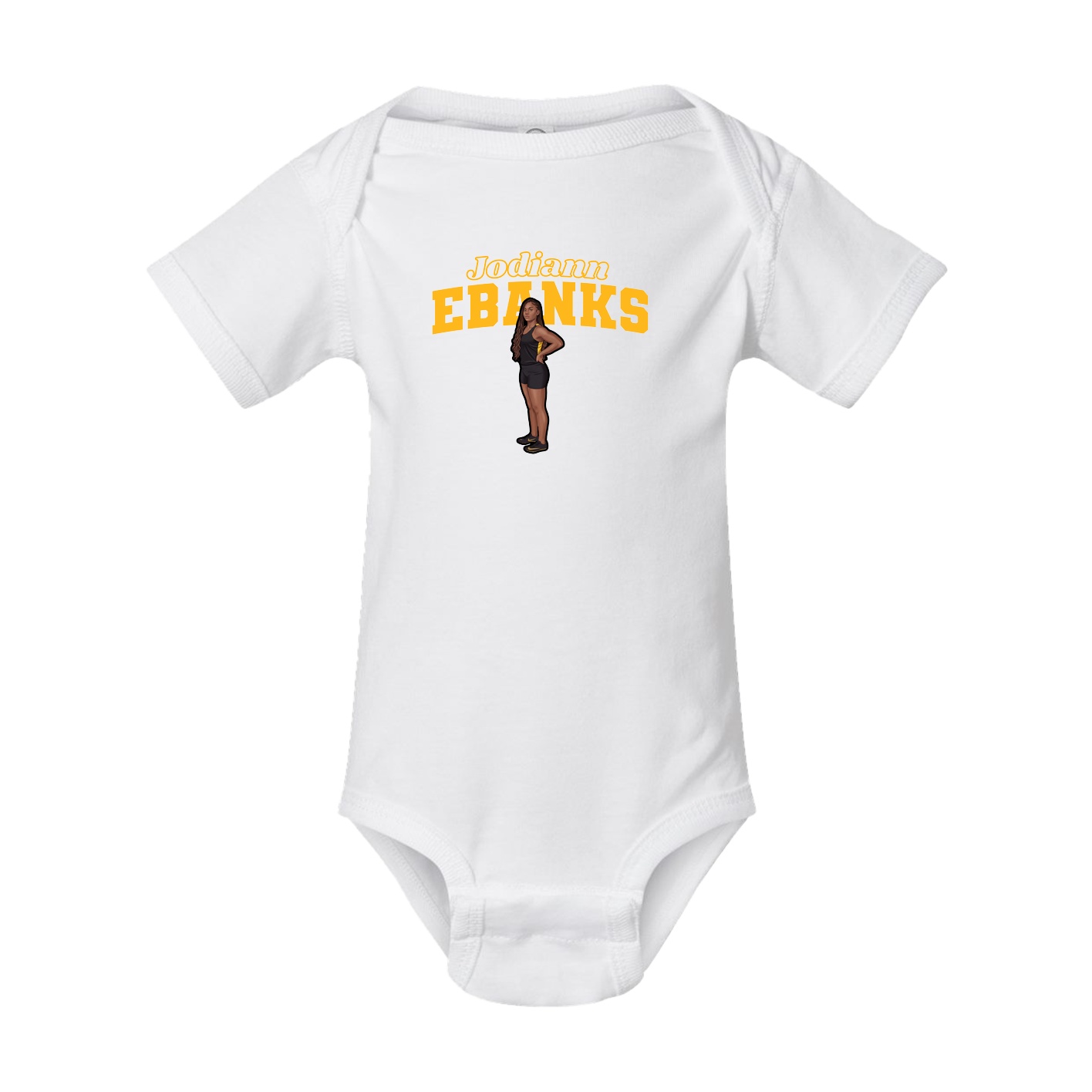 Baby Onesie — Name Arch in White