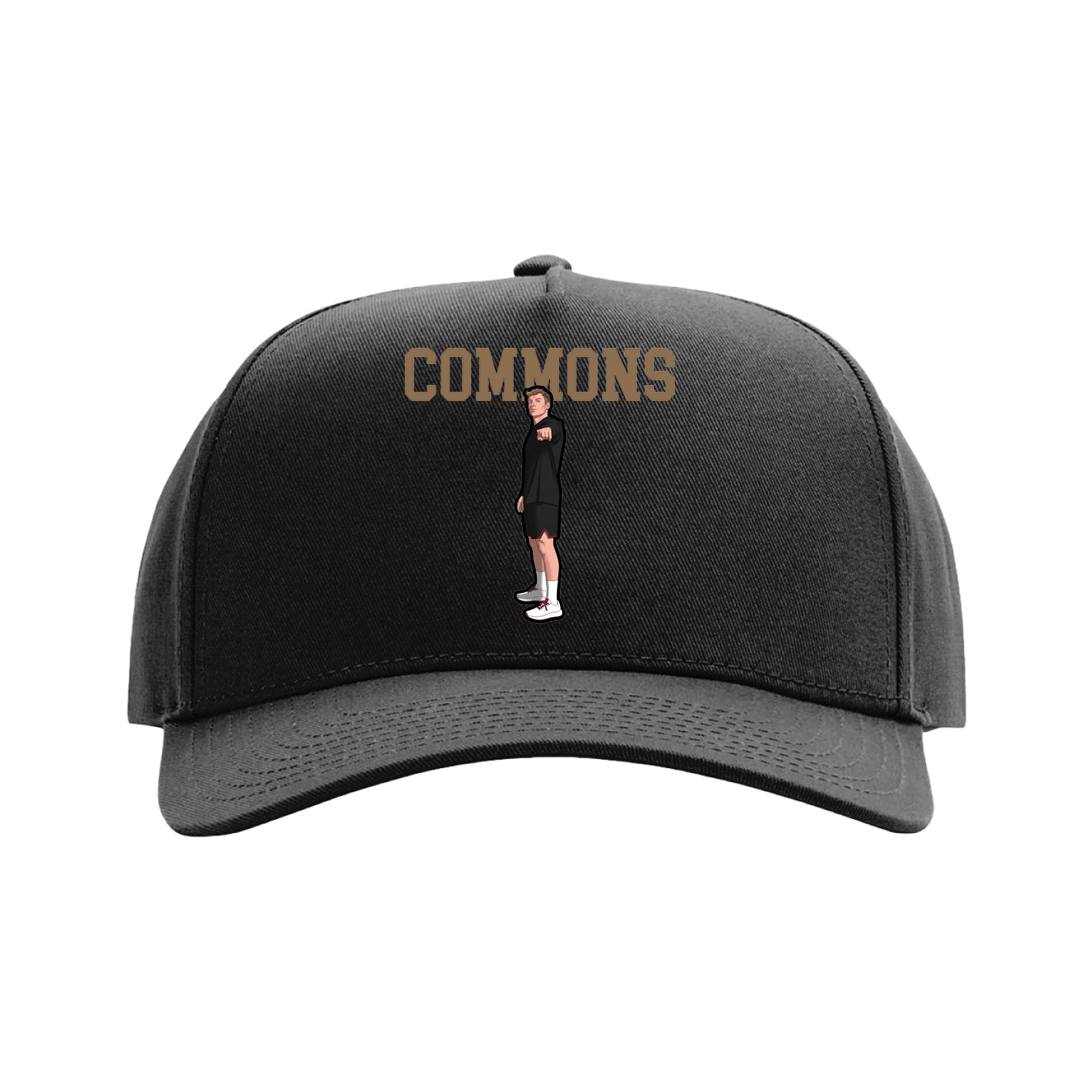 Full Fabric Five-Panel Champ Cap — Shirsey in Black