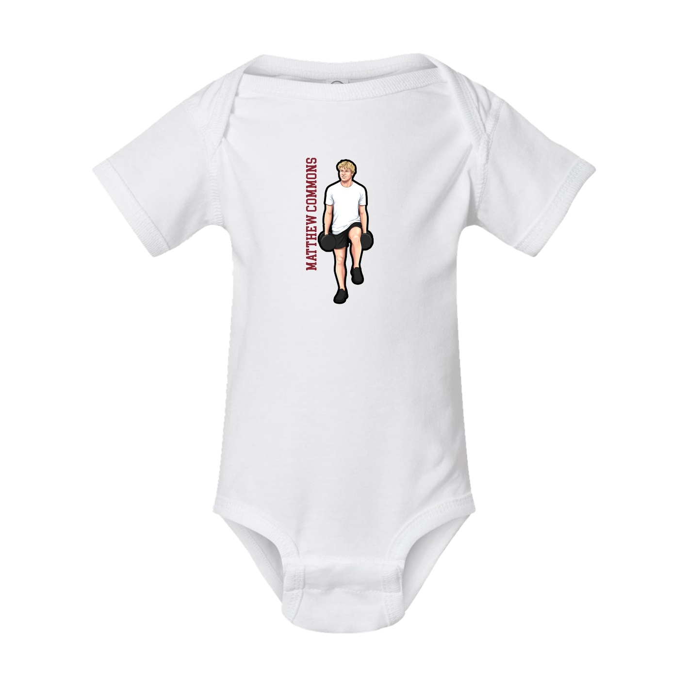 Baby Onesie — Name Vertical in White