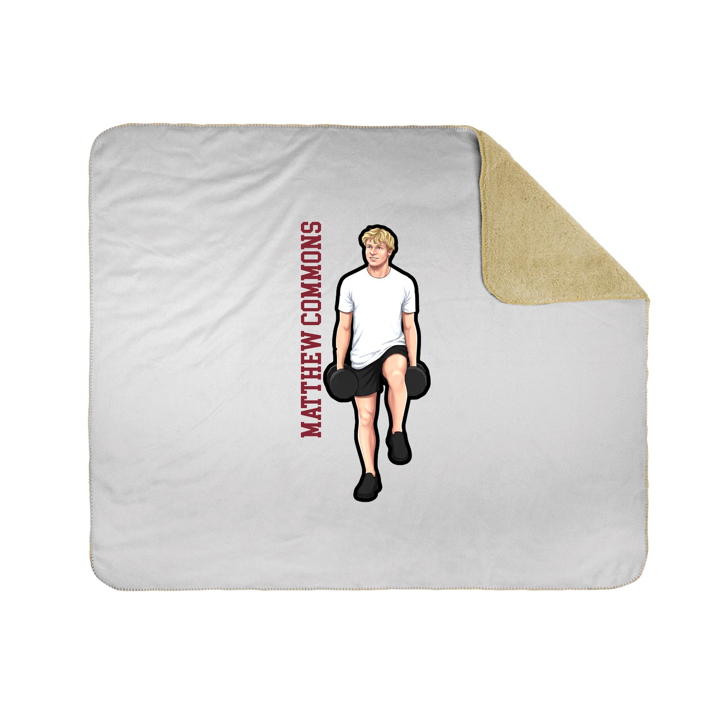 Throw Blanket — Name Vertical in White