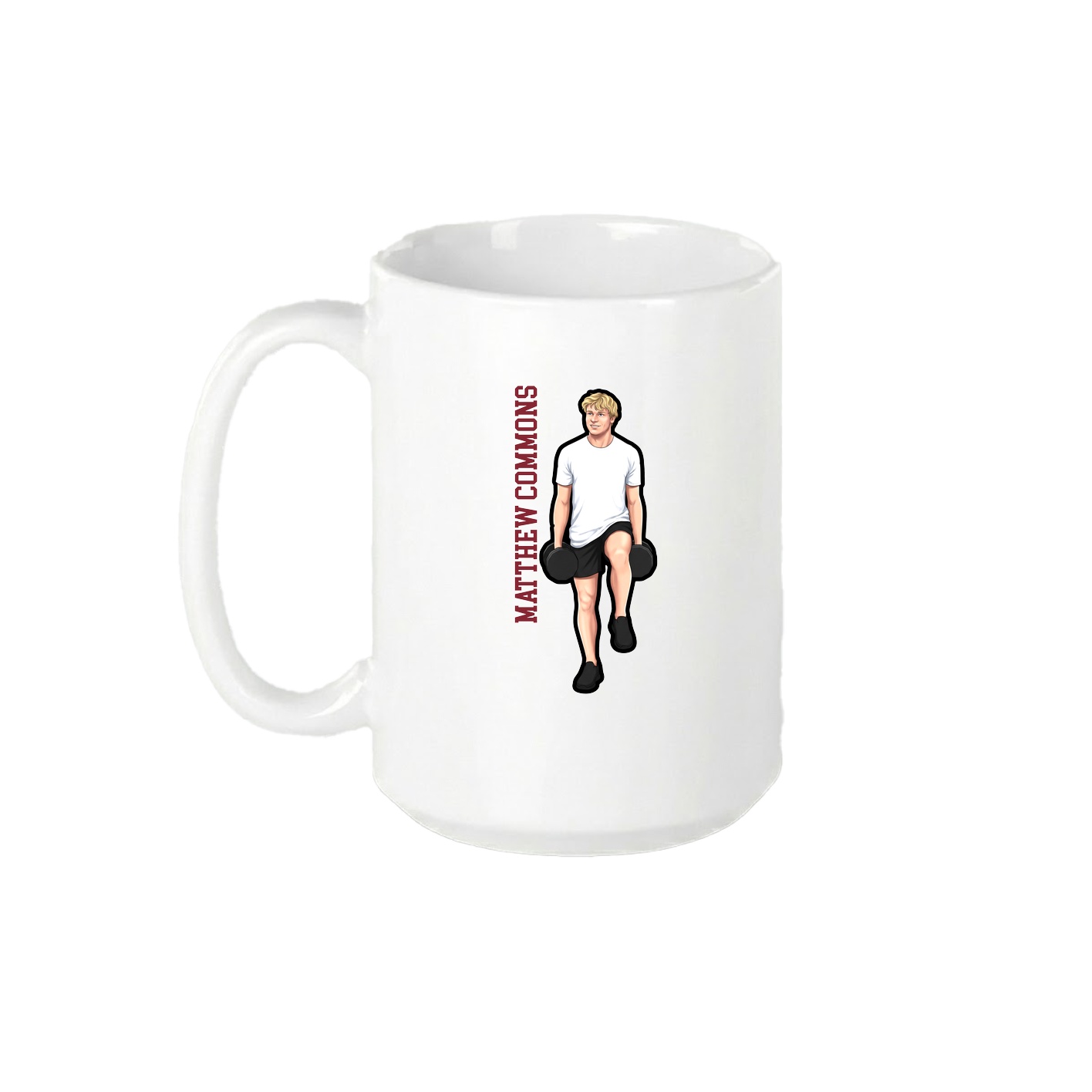 15oz Coffee Mug — Name Vertical in White