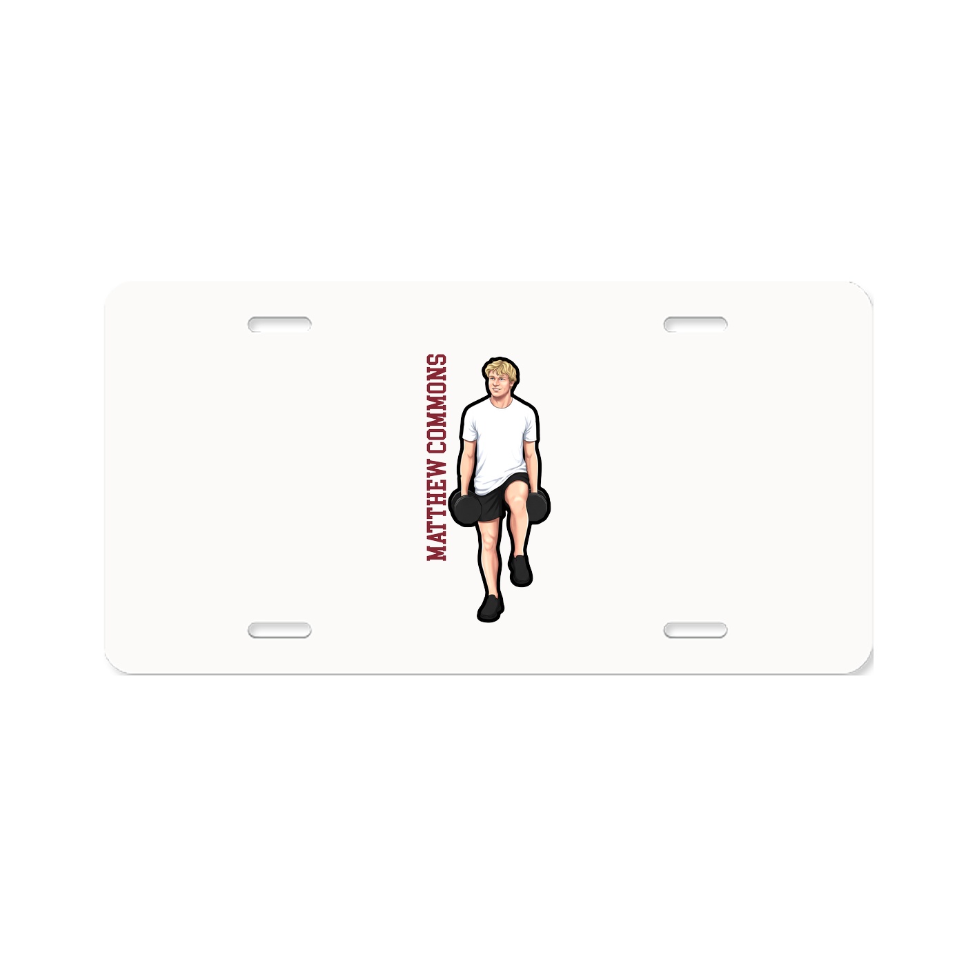 License Plate — Name Vertical in Classic