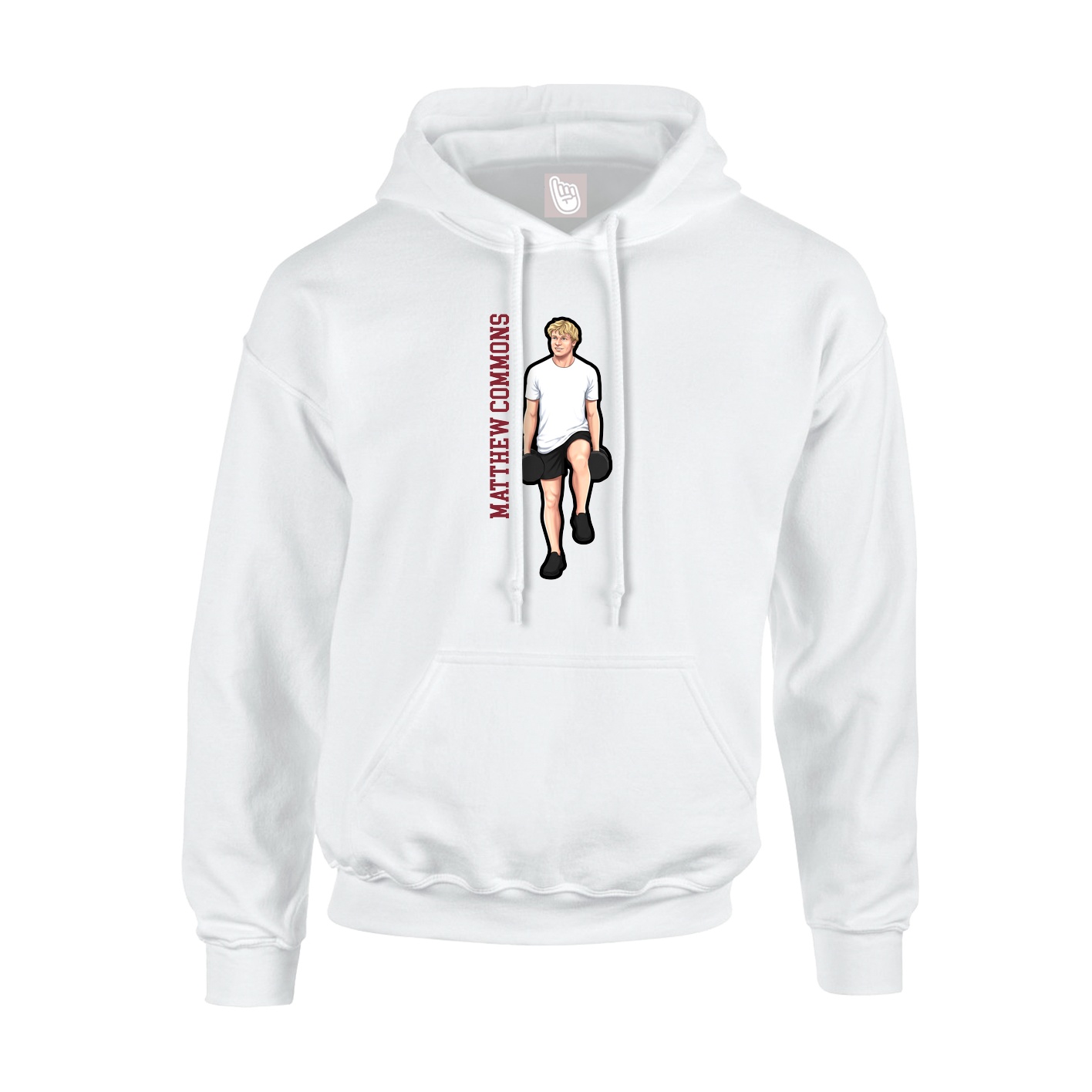 Youth Hoodie — Name Vertical in White
