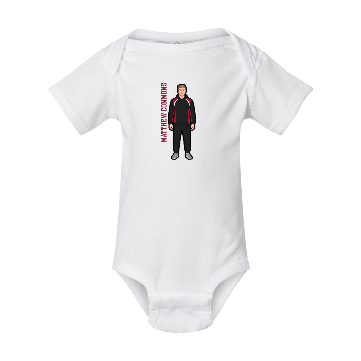 Baby Onesie — Name Vertical in White