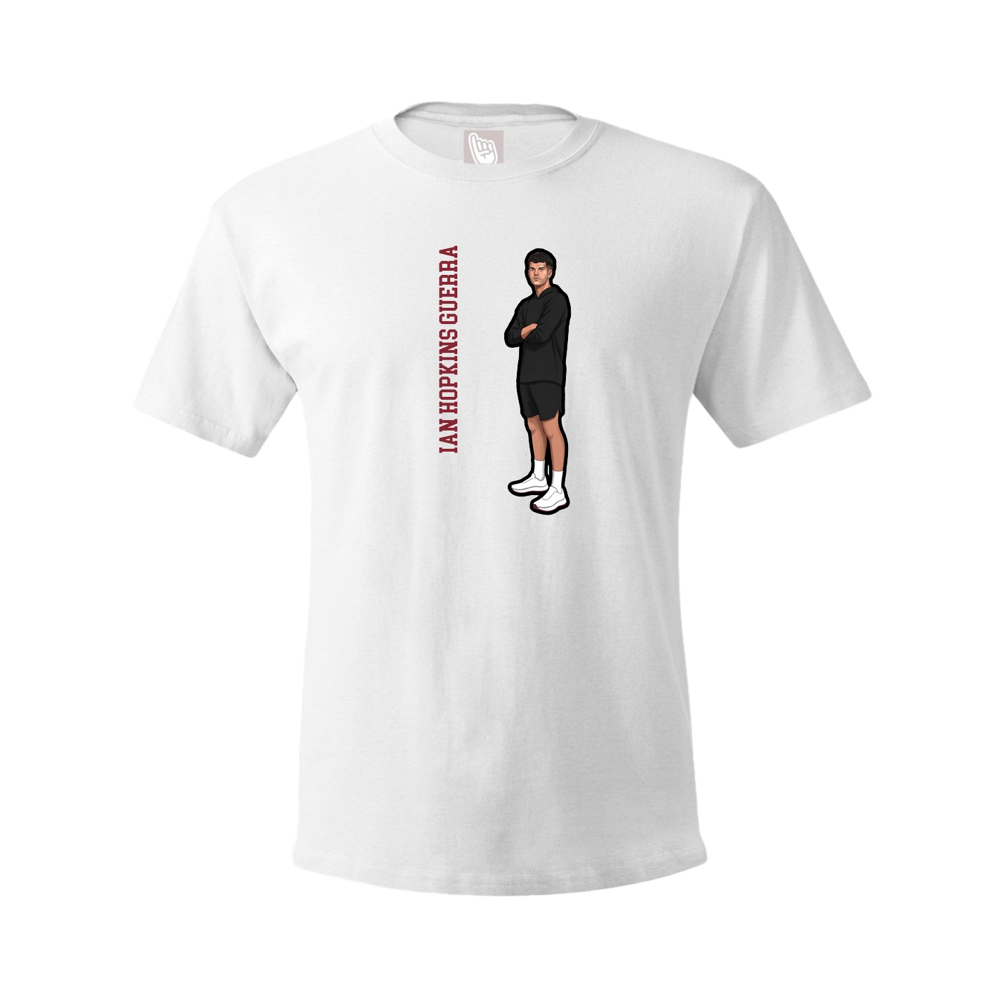 Tee — Name Vertical in White