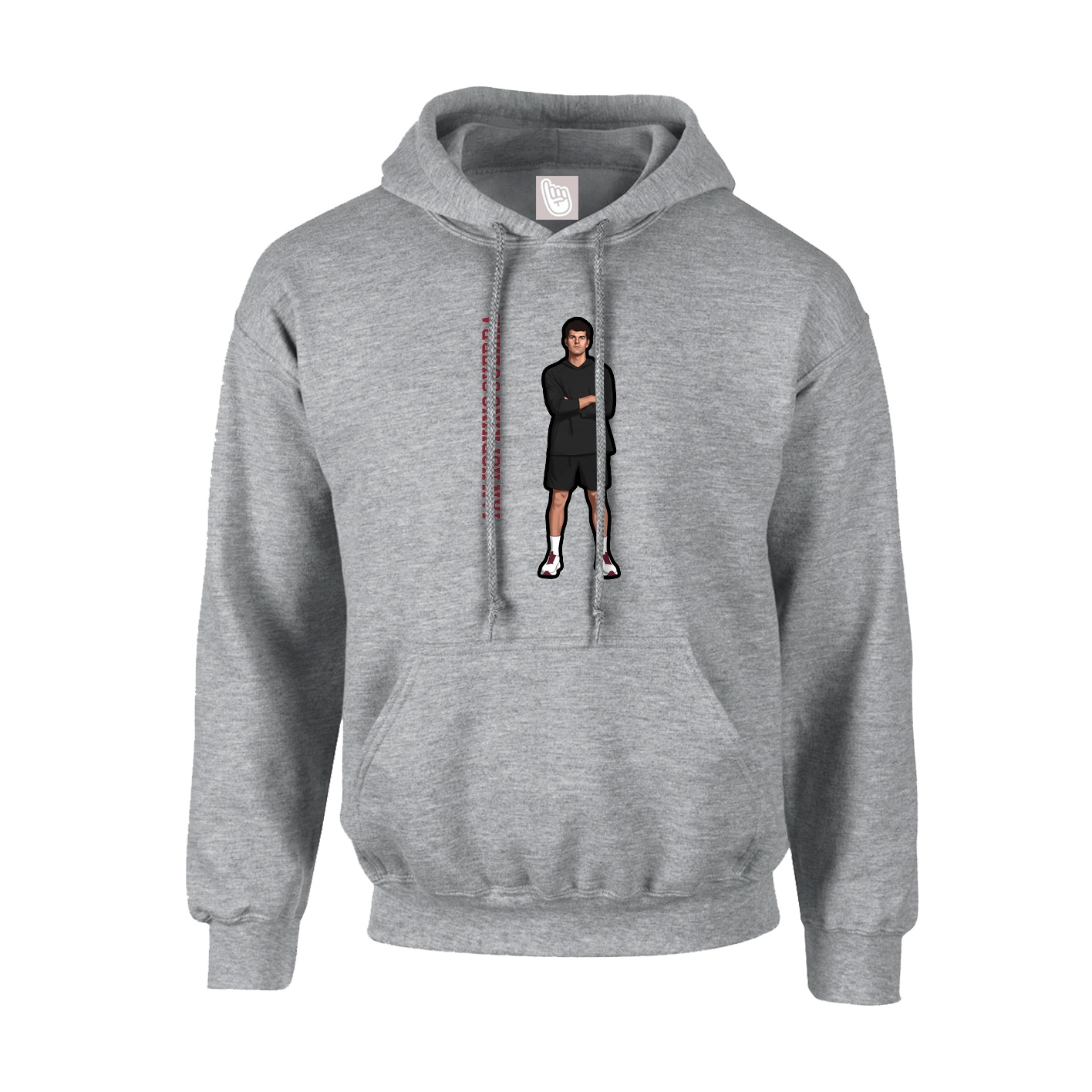 Youth Hoodie — Name Vertical in Grey