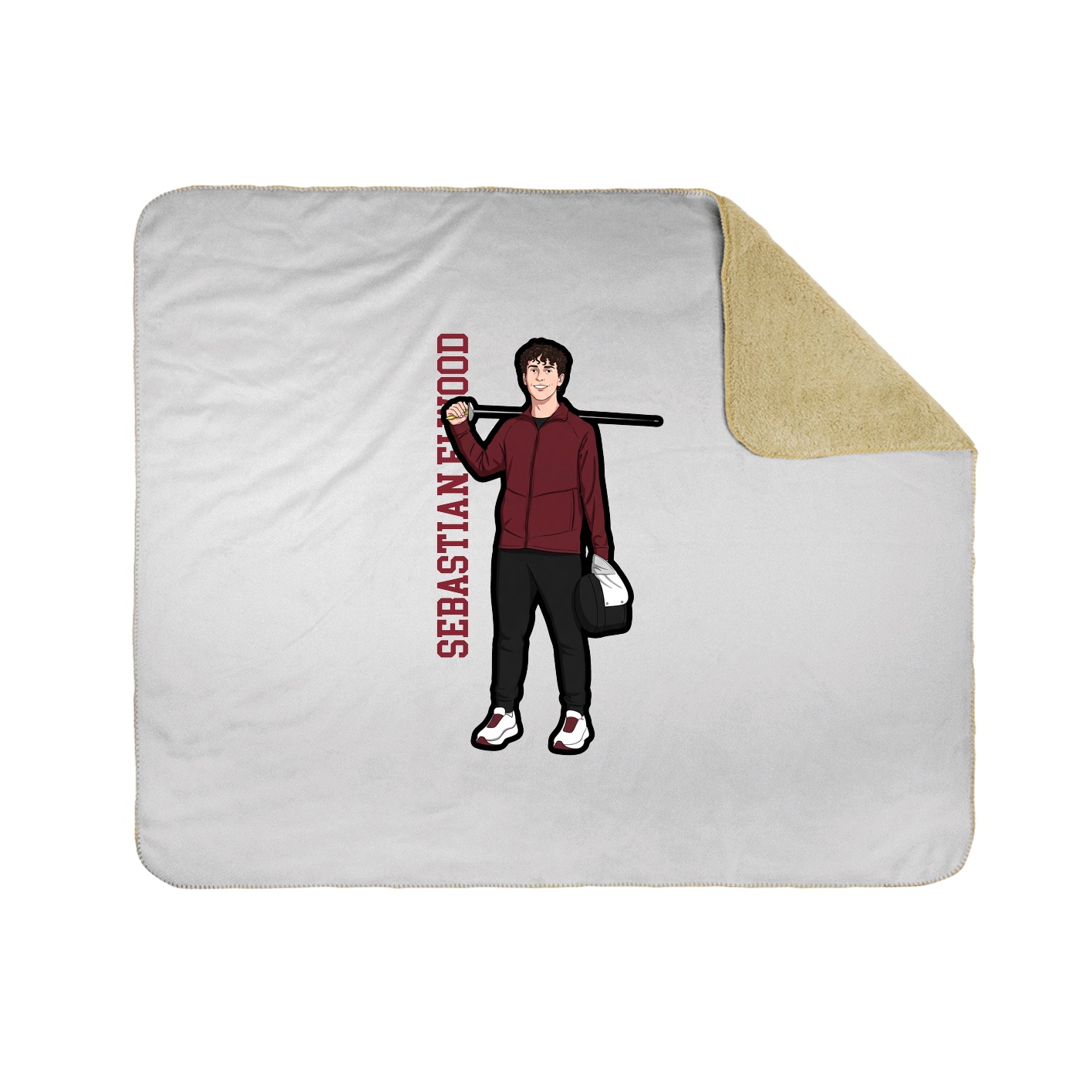 Throw Blanket — Name Vertical in White
