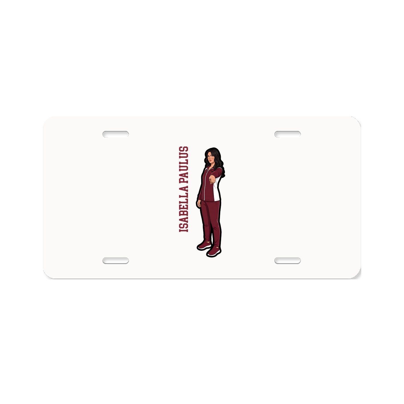 License Plate — Name Vertical in Classic