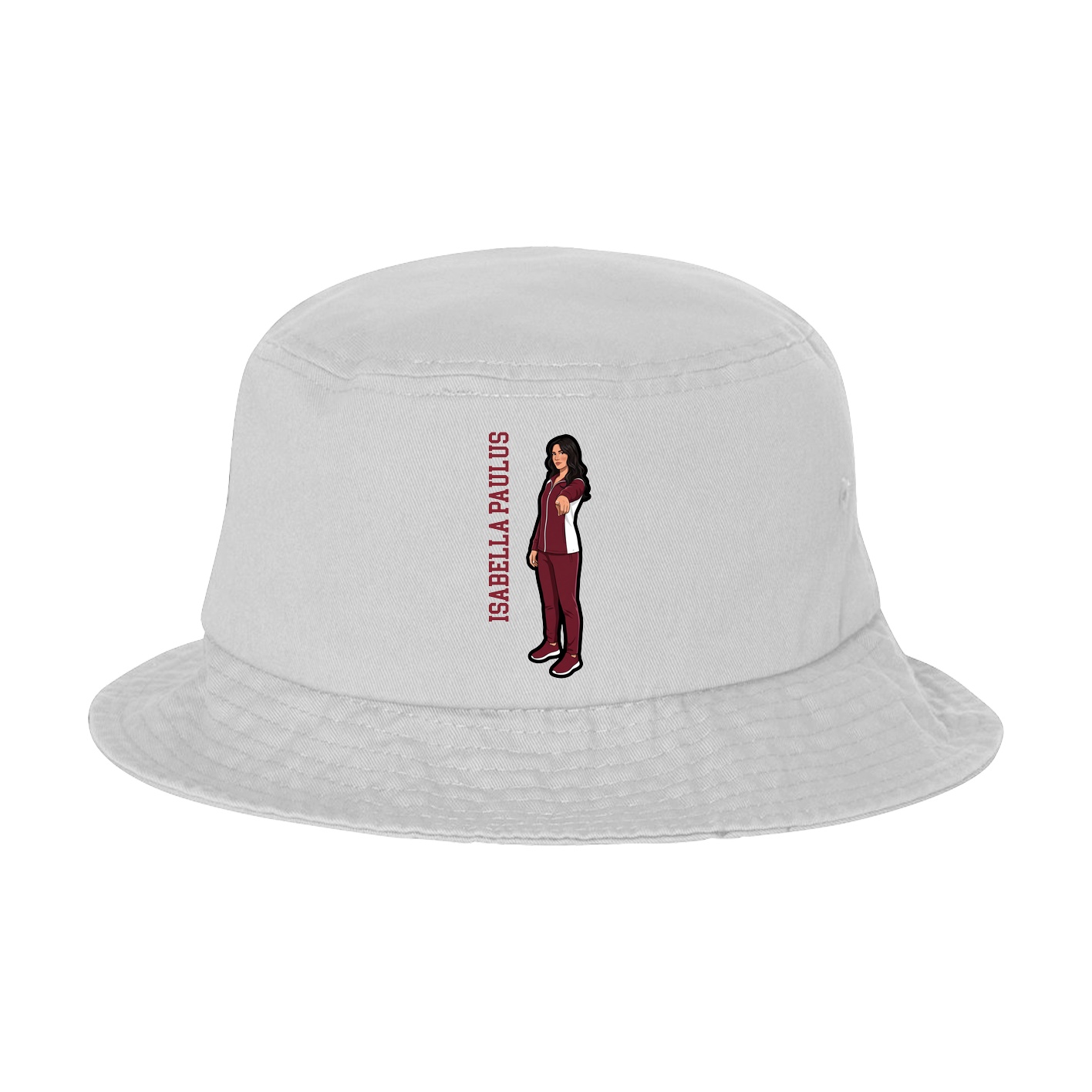 Bucket Cap — Name Vertical in White
