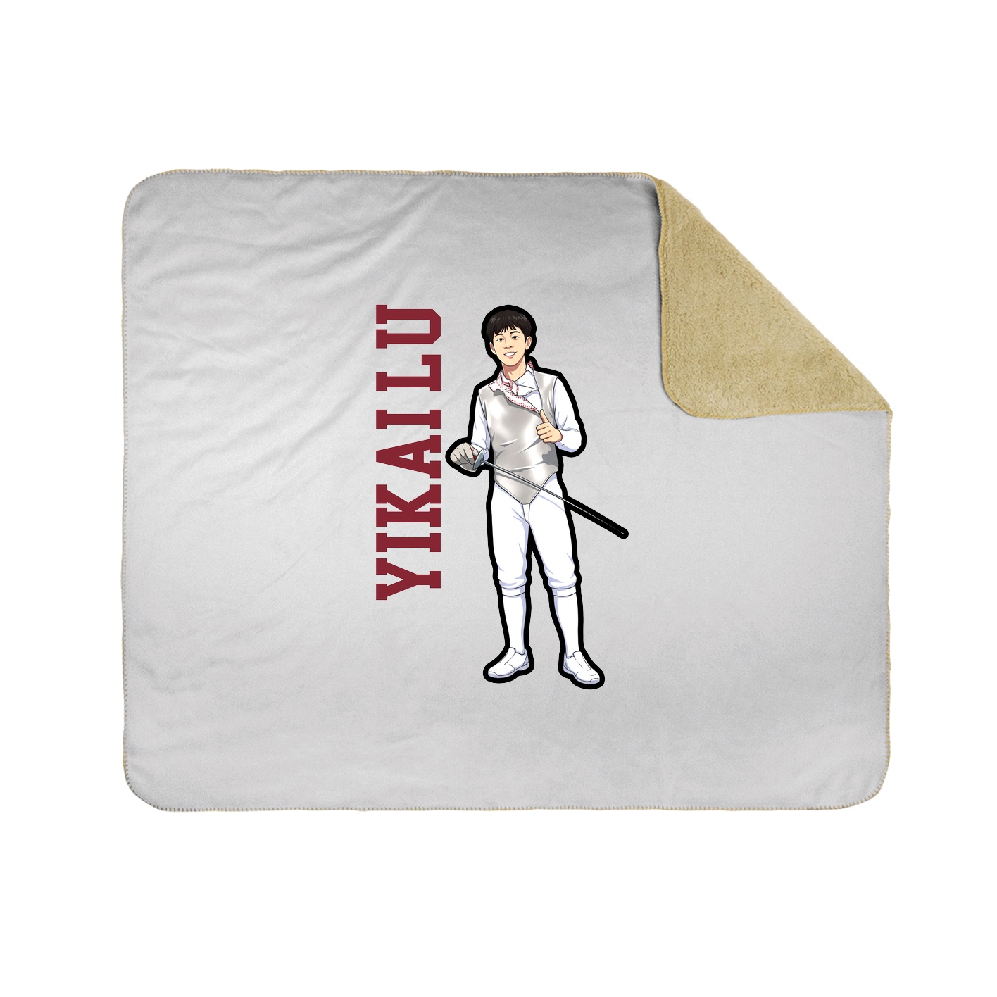 Throw Blanket — Name Vertical in White
