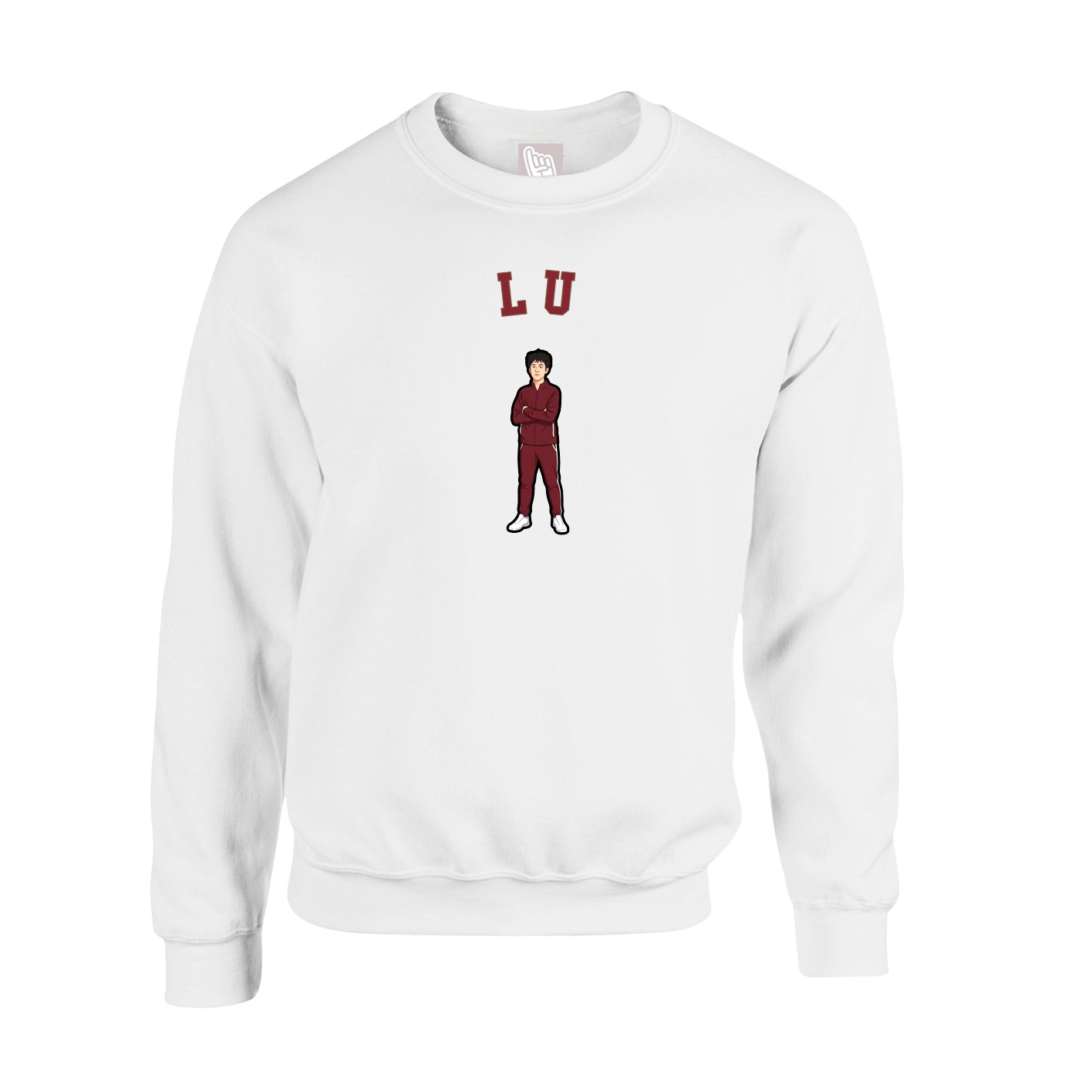 Fleece Crew — Shirsey Arch in White