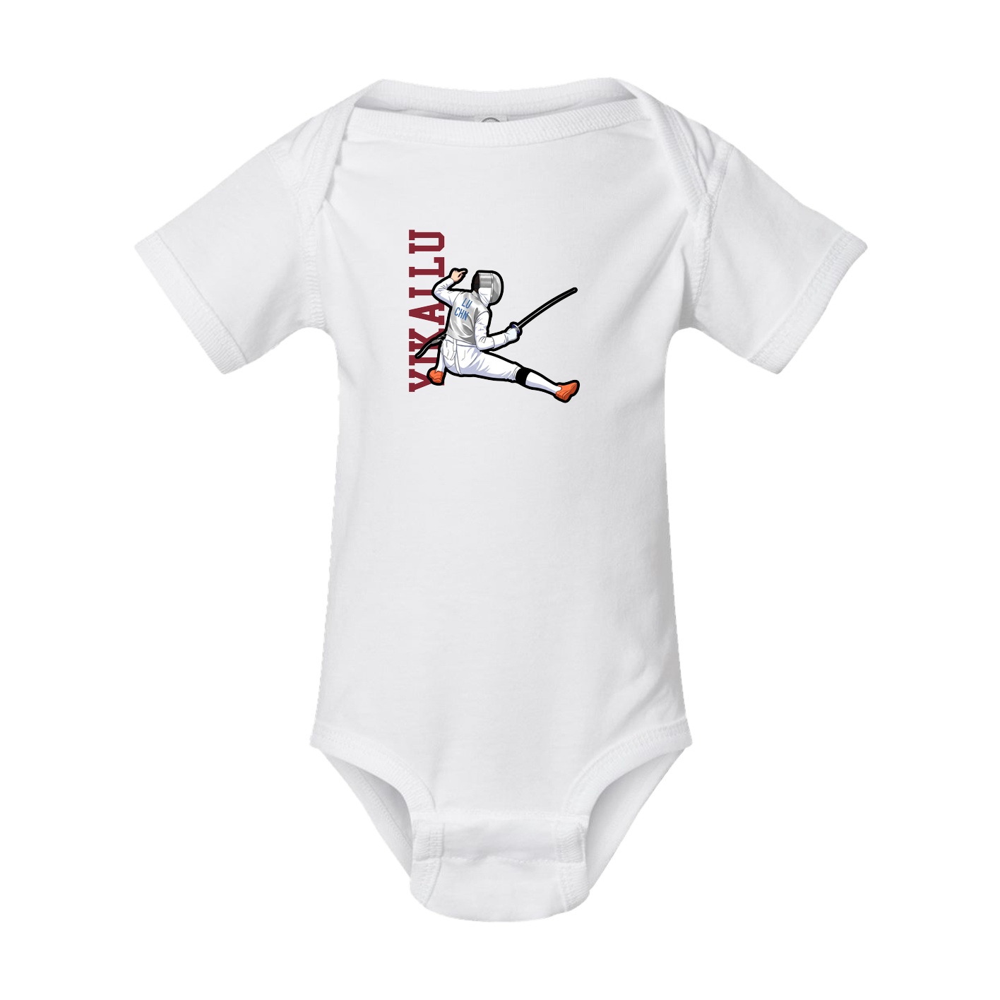 Baby Onesie — Name Vertical in White