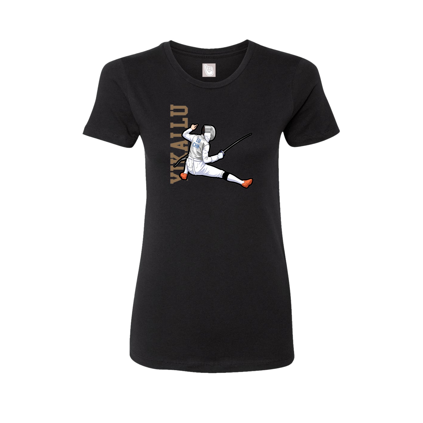Womens Tee — Name Vertical in Black