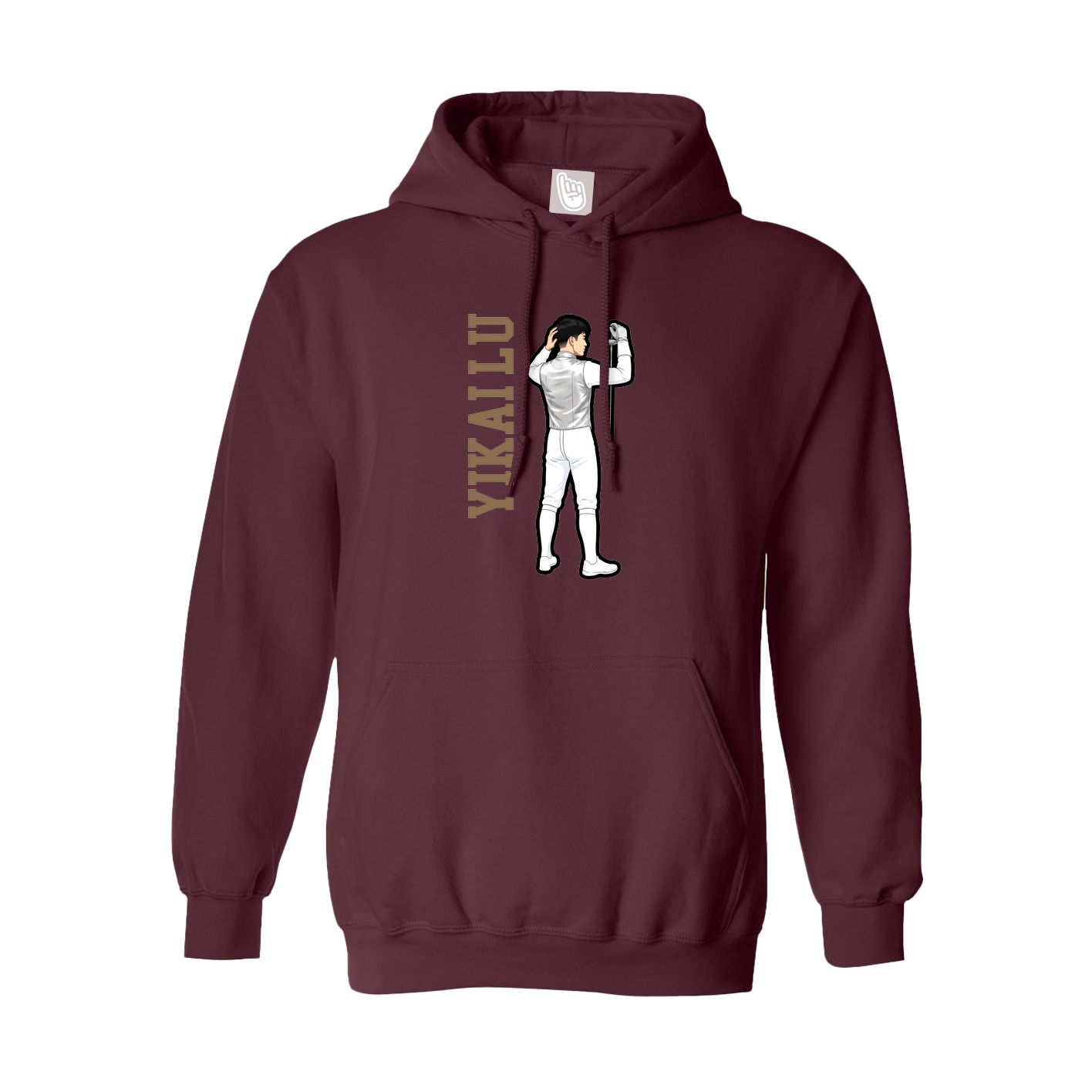 Youth Hoodie — Name Vertical in Maroon