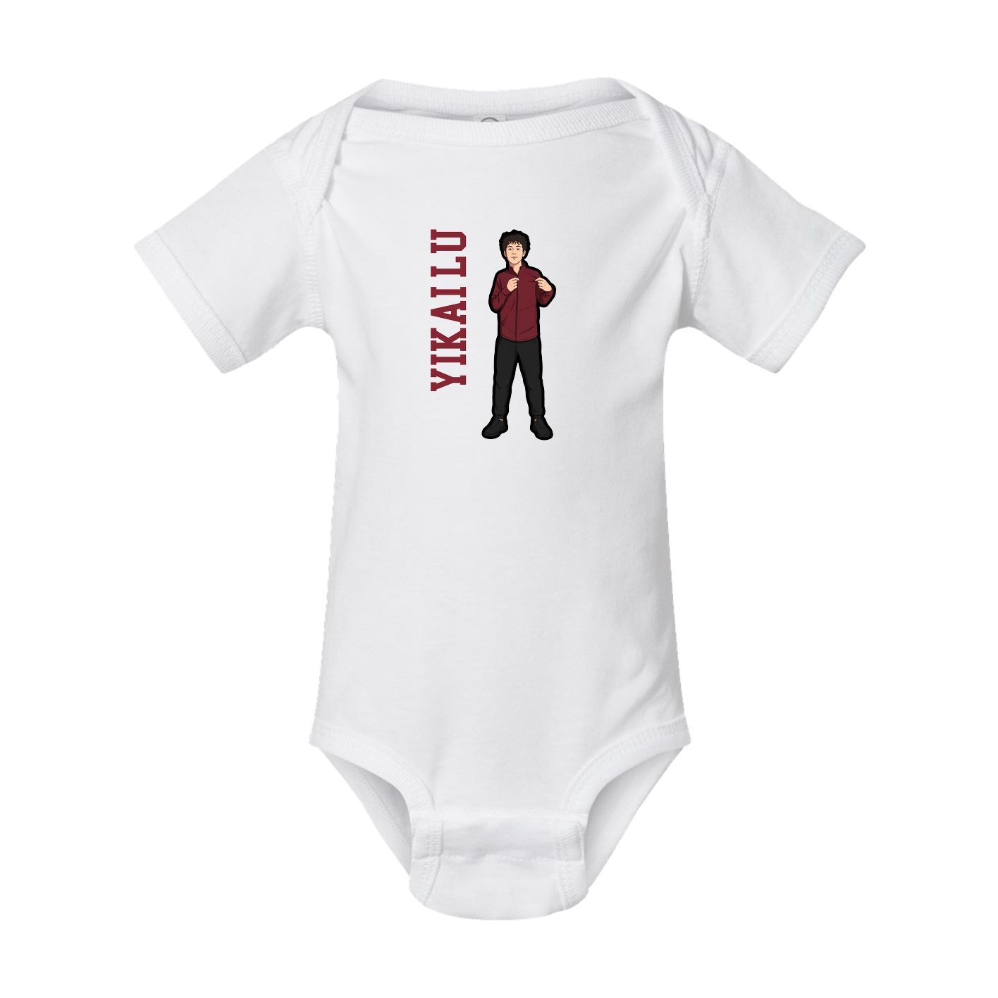Baby Onesie — Name Vertical in White
