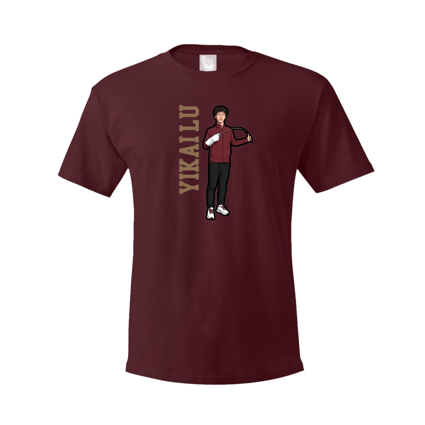 Youth Tee — Name Vertical in Maroon