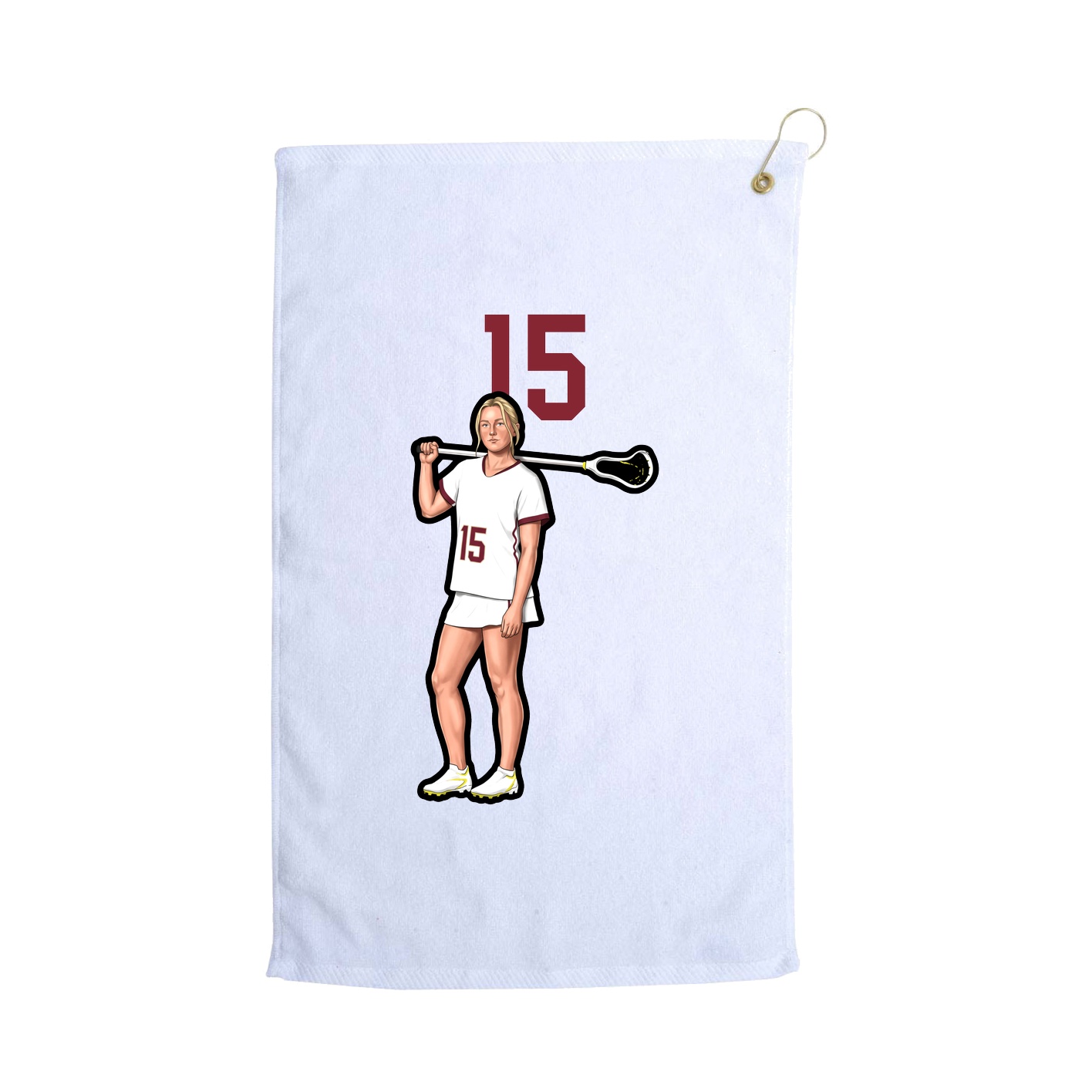 Golf Towel — Number Top in White