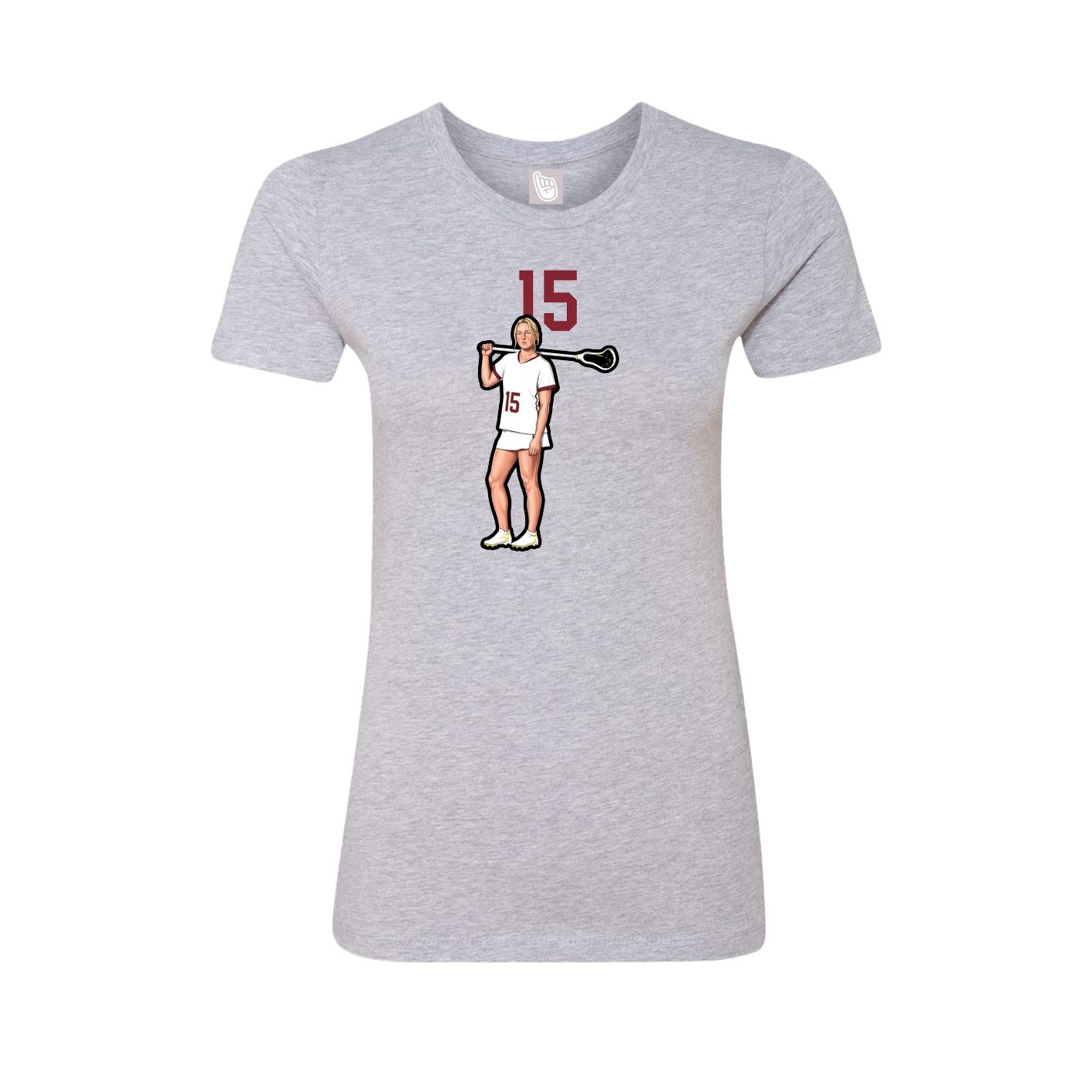 Fitted Women's Tee — Number Top in Grey