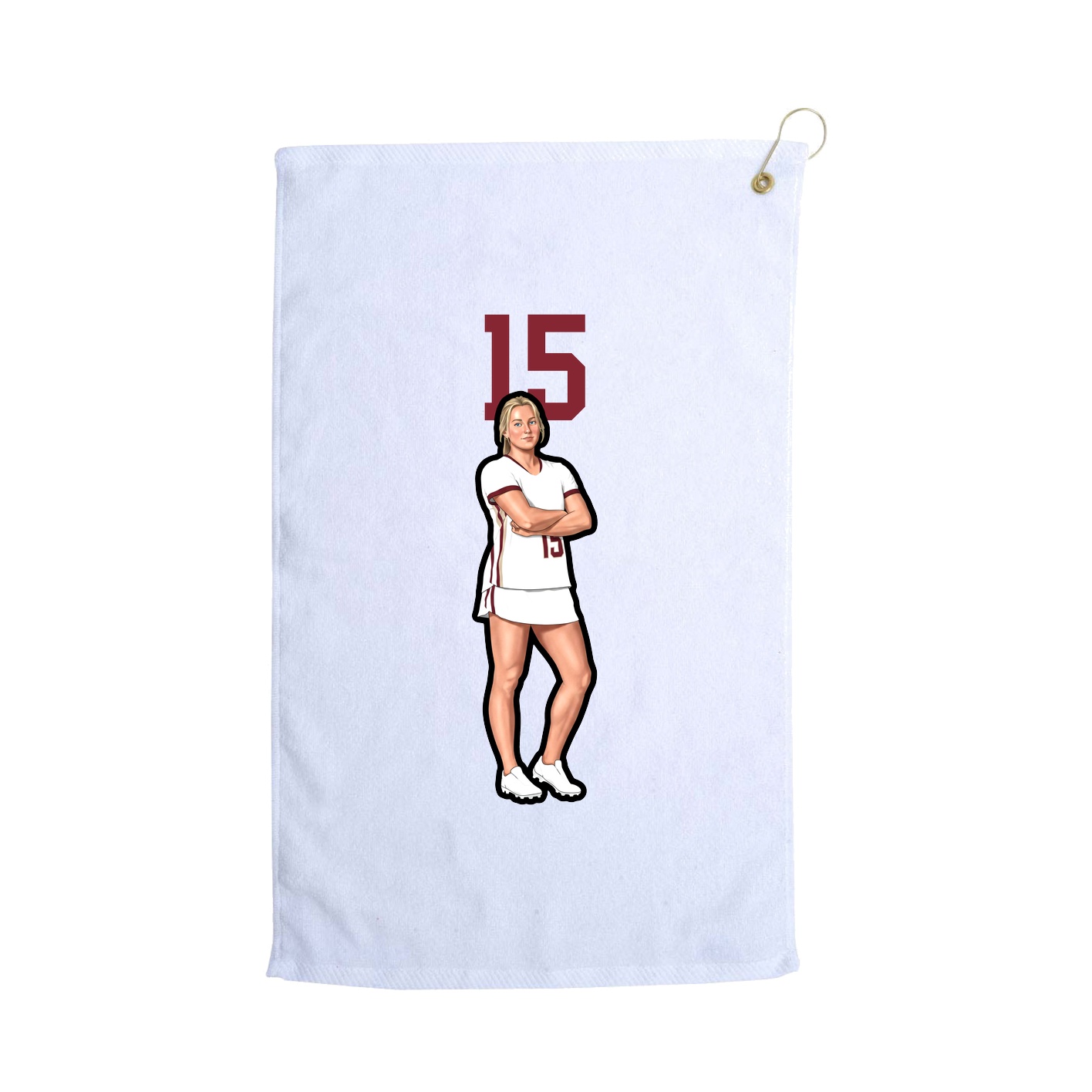 Golf Towel — Number Top in White