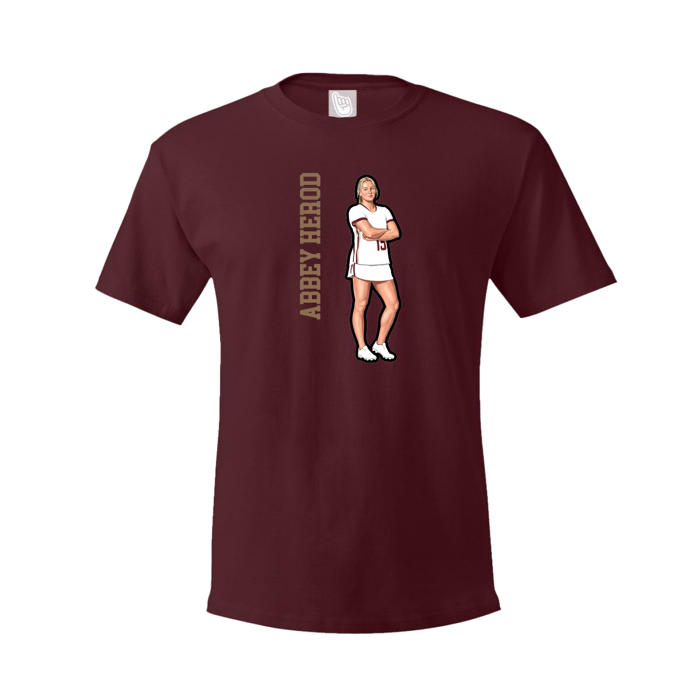 Youth Tee — Name Vertical in Maroon