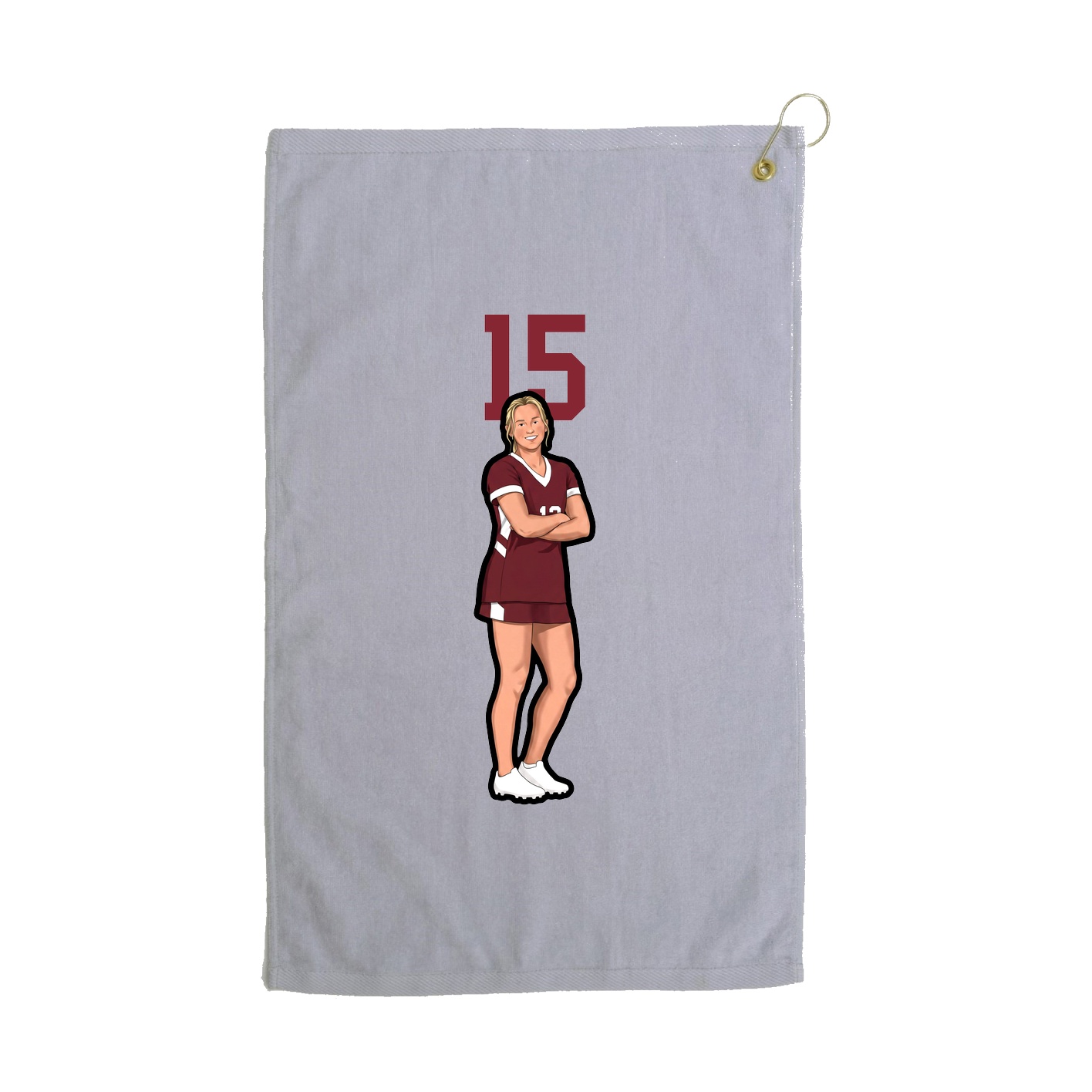 Golf Towel — Number Top in Grey