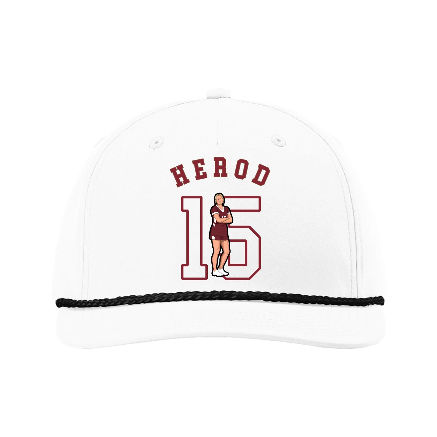Five-Panel Classic Rope Cap — Shirsey Arch in White