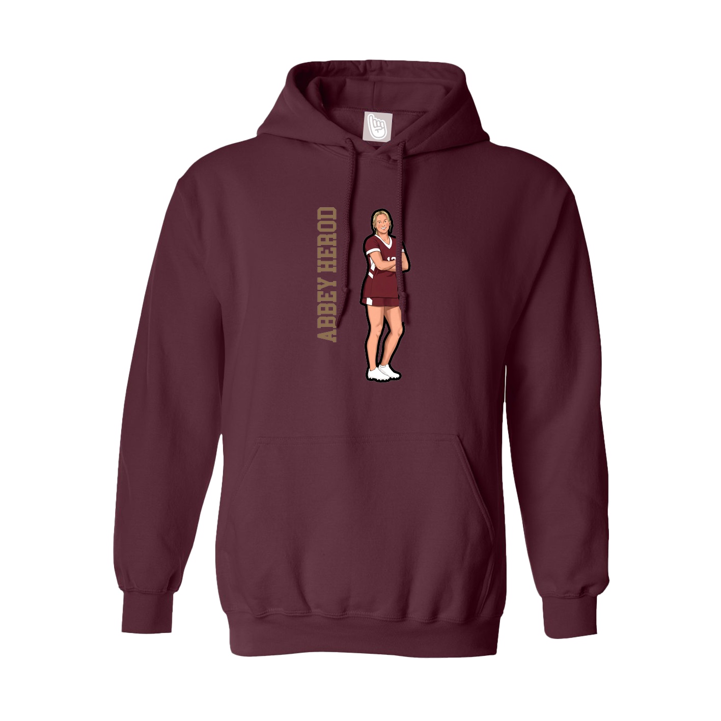 Youth Hoodie — Name Vertical in Maroon