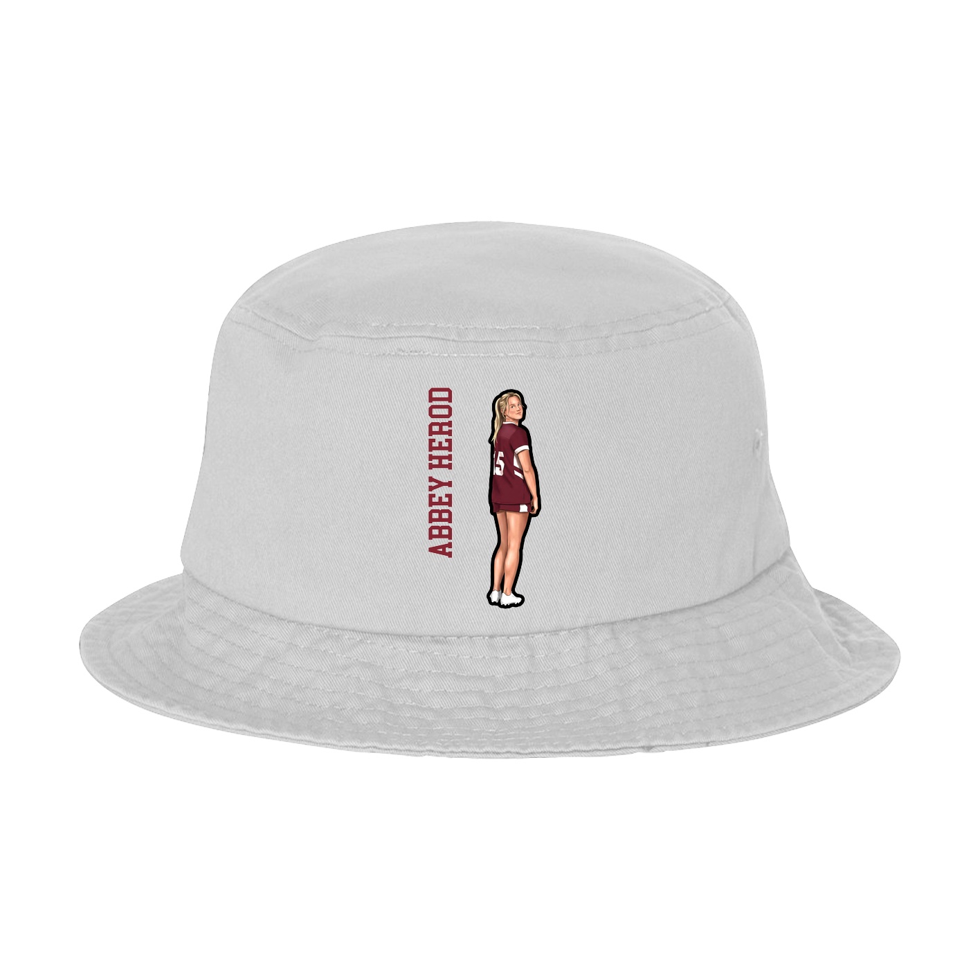 Bucket Cap — Name Vertical in White