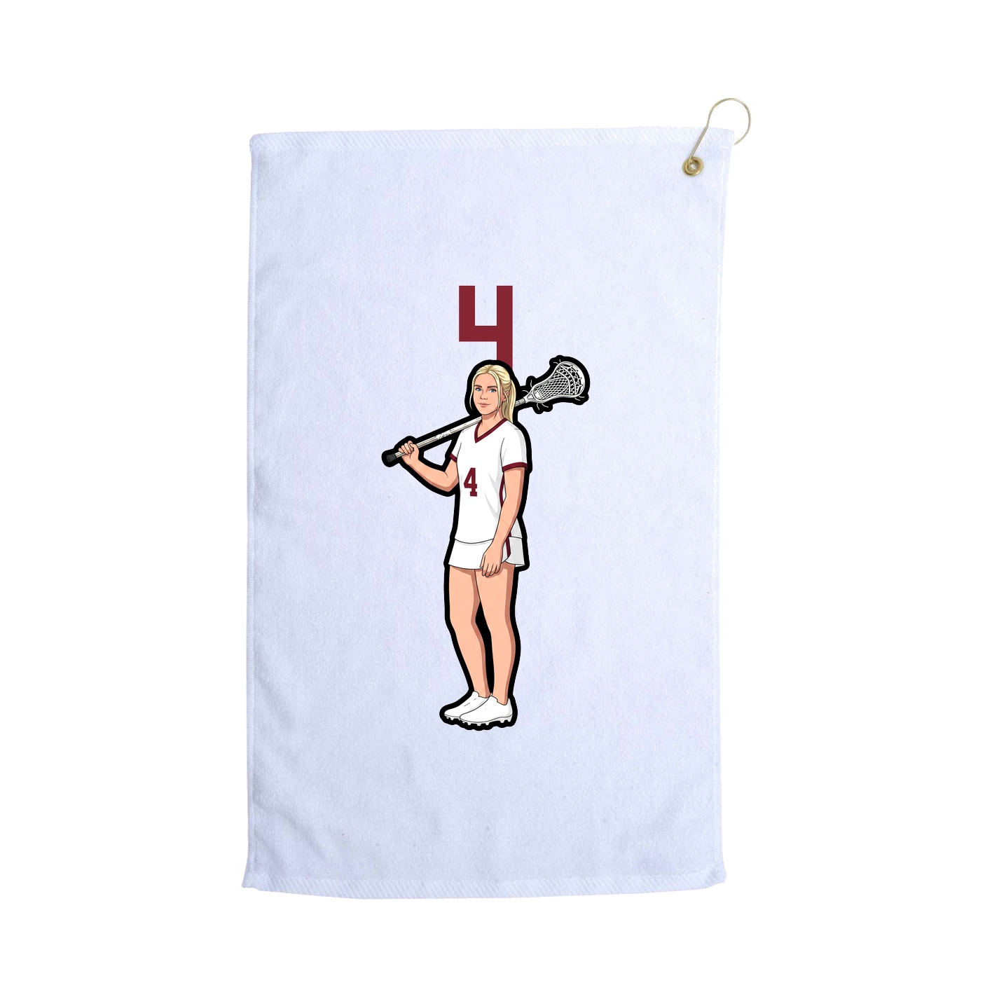 Golf Towel — Number Top in White