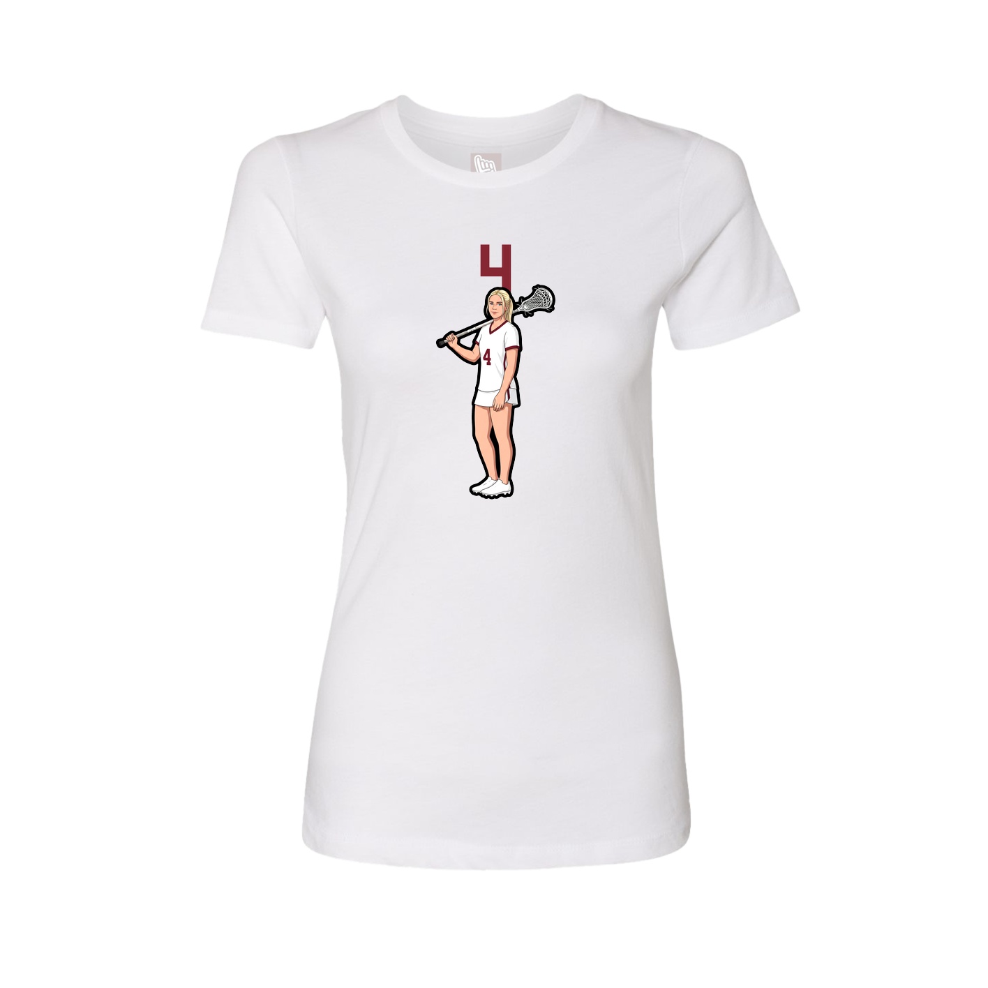 Fitted Women's Tee — Number Top in White