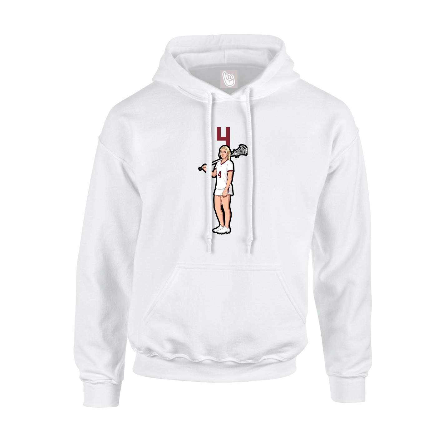 Youth Hoodie — Number Top in White