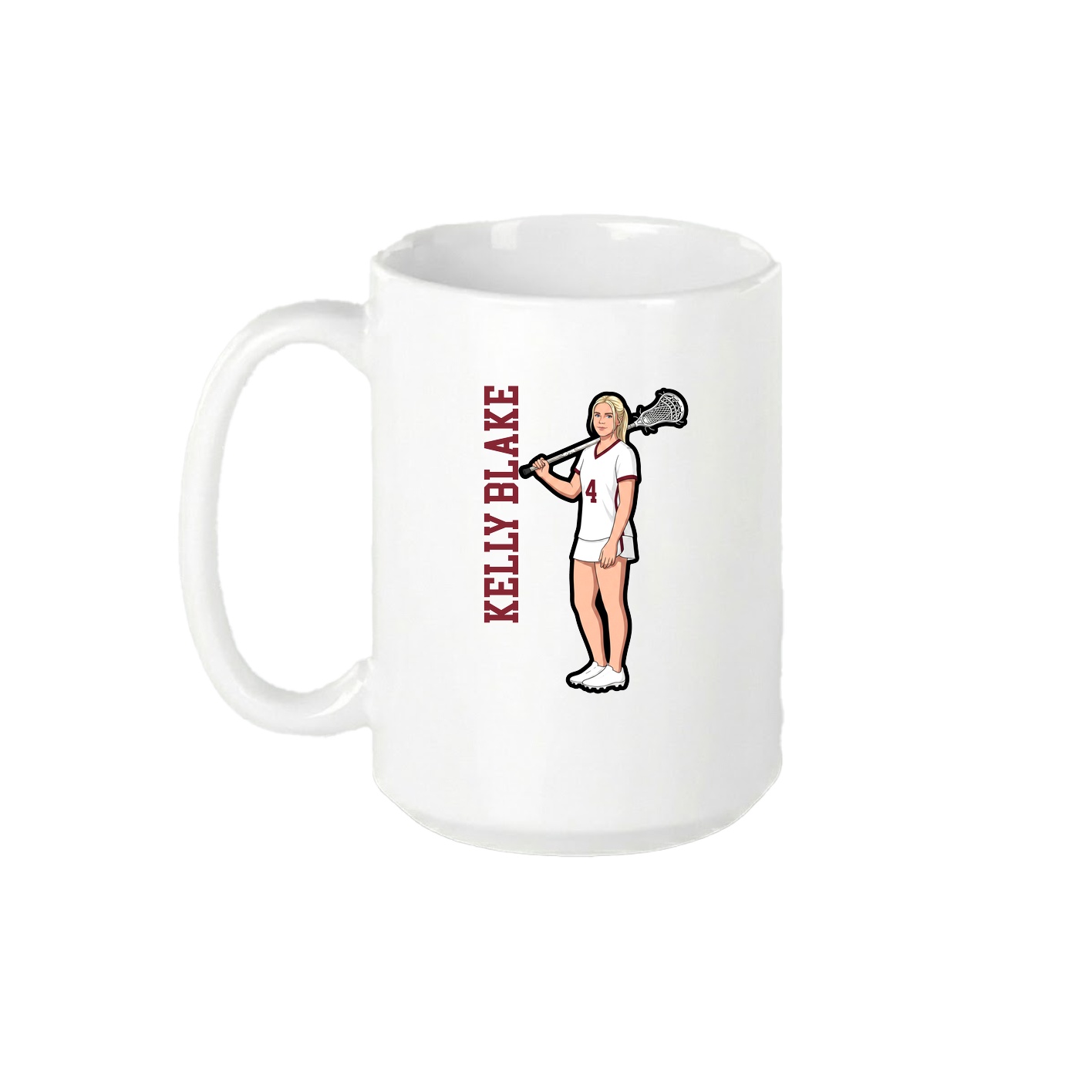 15oz Coffee Mug — Name Vertical in White