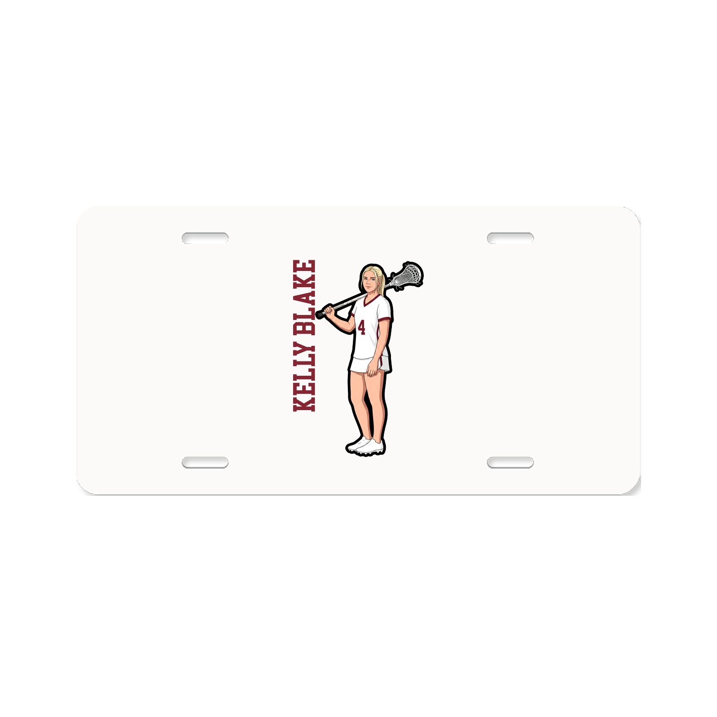 License Plate — Name Vertical in Classic