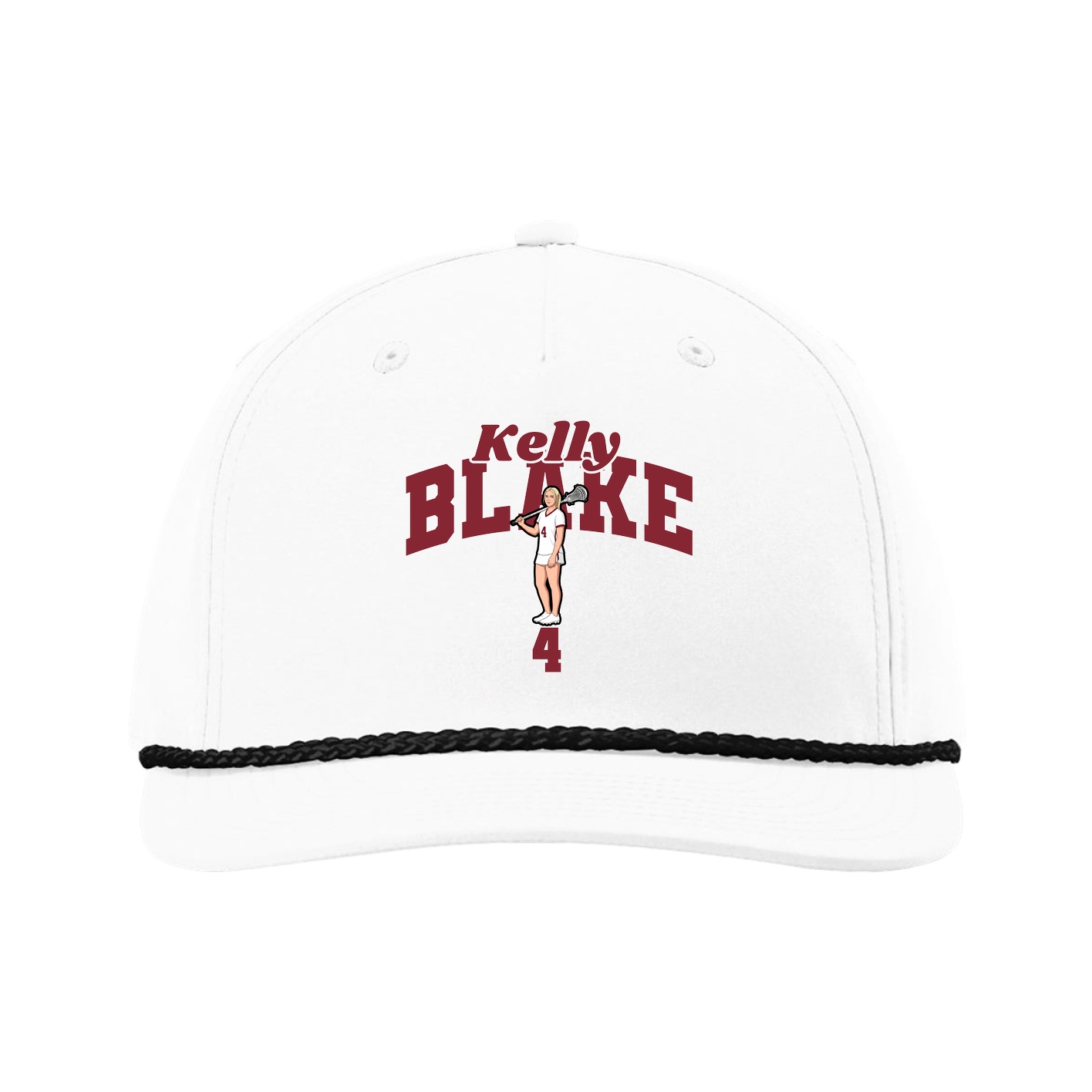Five-Panel Classic Rope Cap — Signature Arch in White