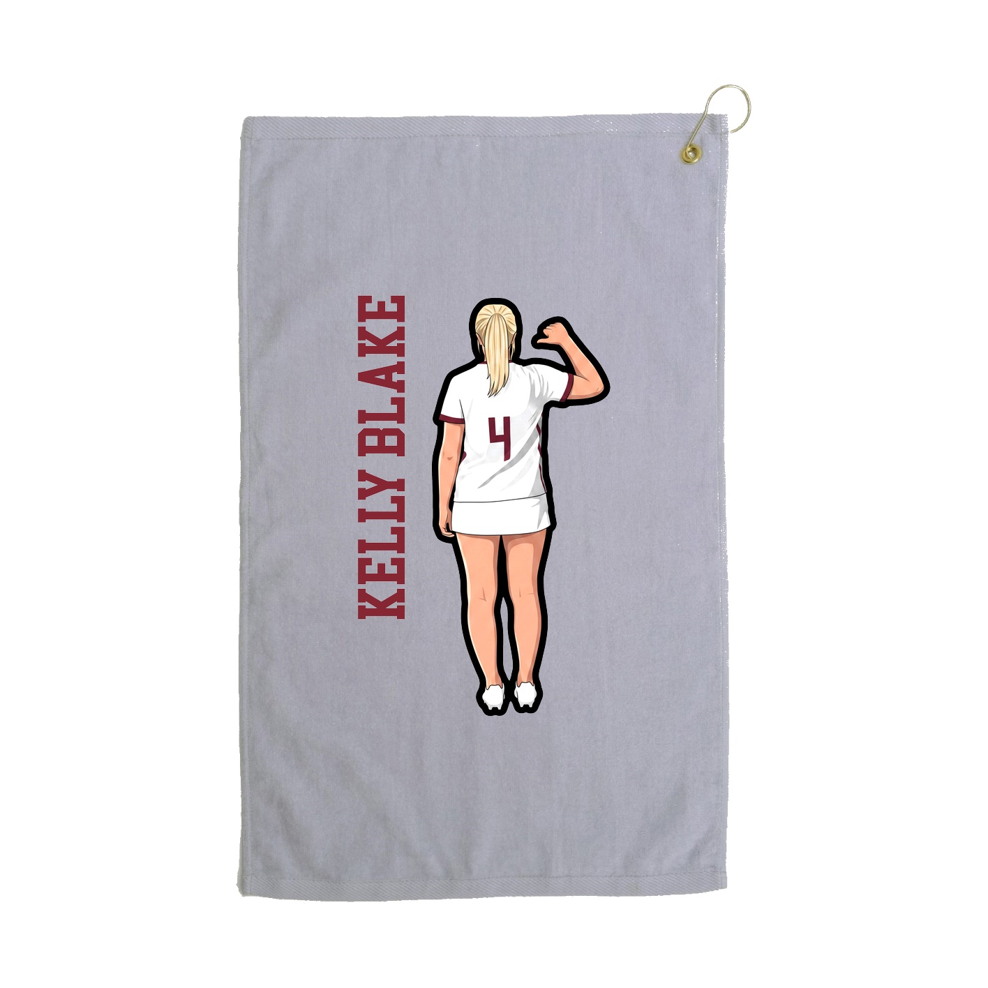 Golf Towel — Name Vertical in Grey