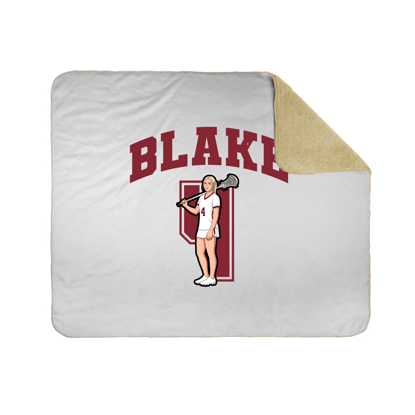 Throw Blanket — Number in White