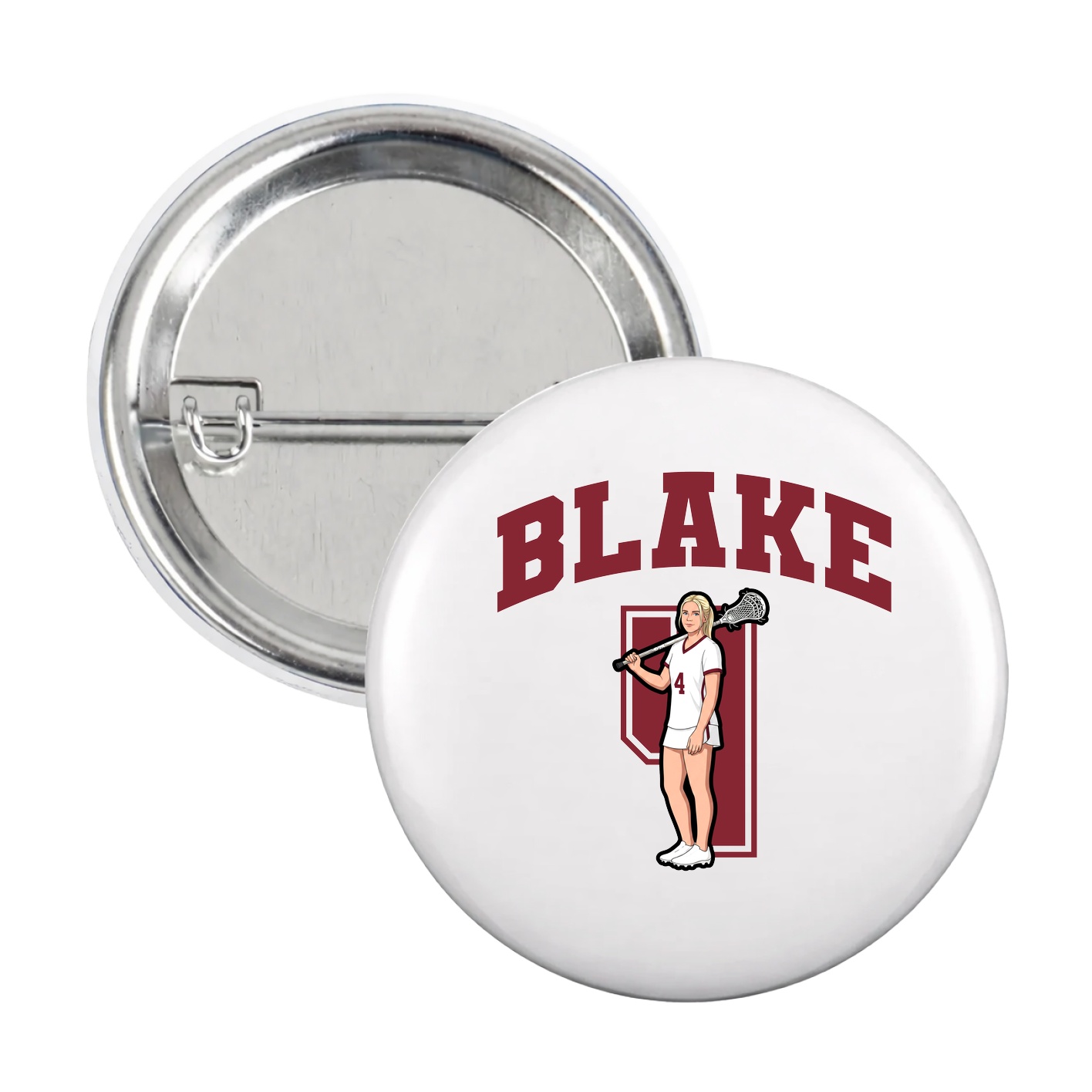 Game Day Button — Number in White