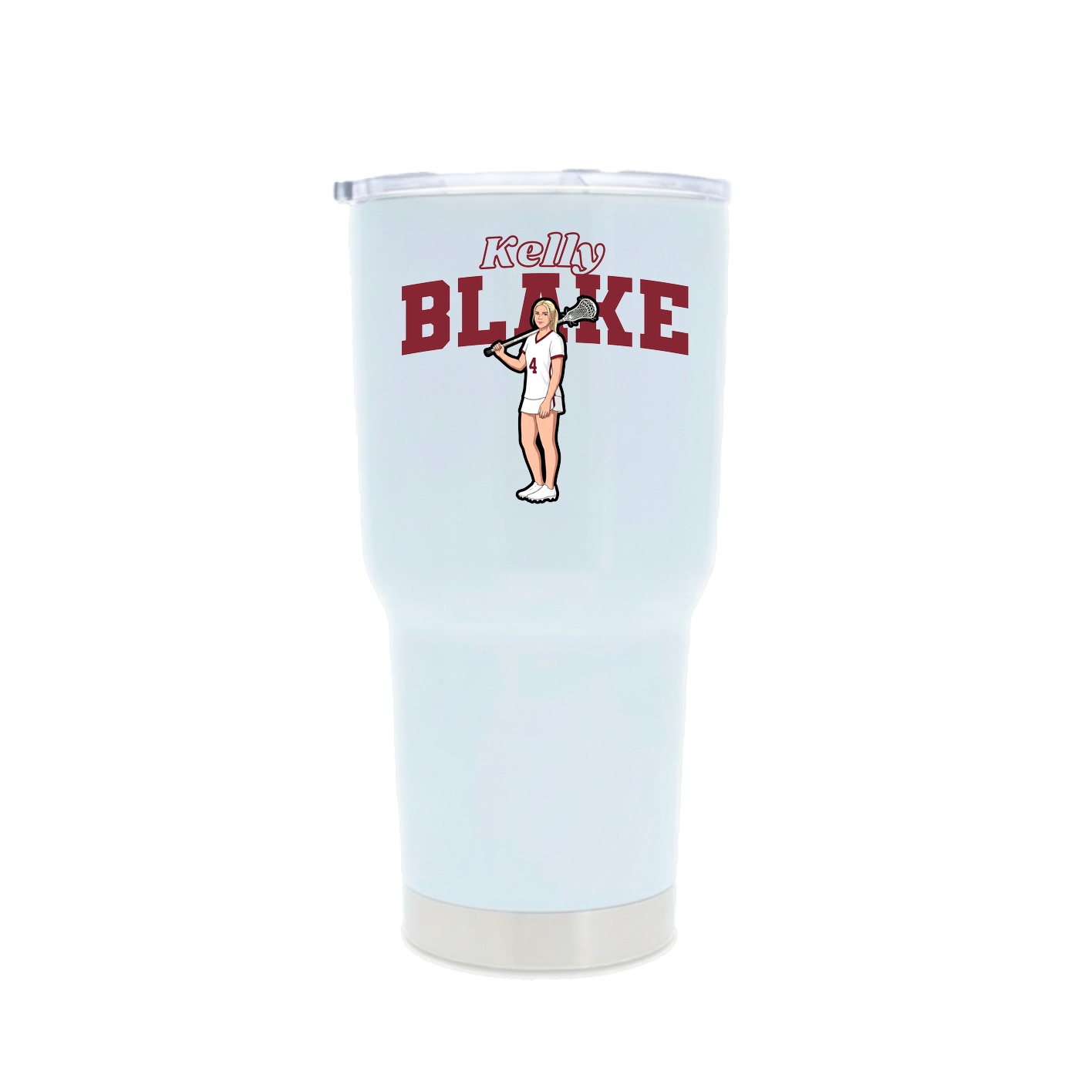 30oz Stainless Steel Tumbler — Name Arch in White