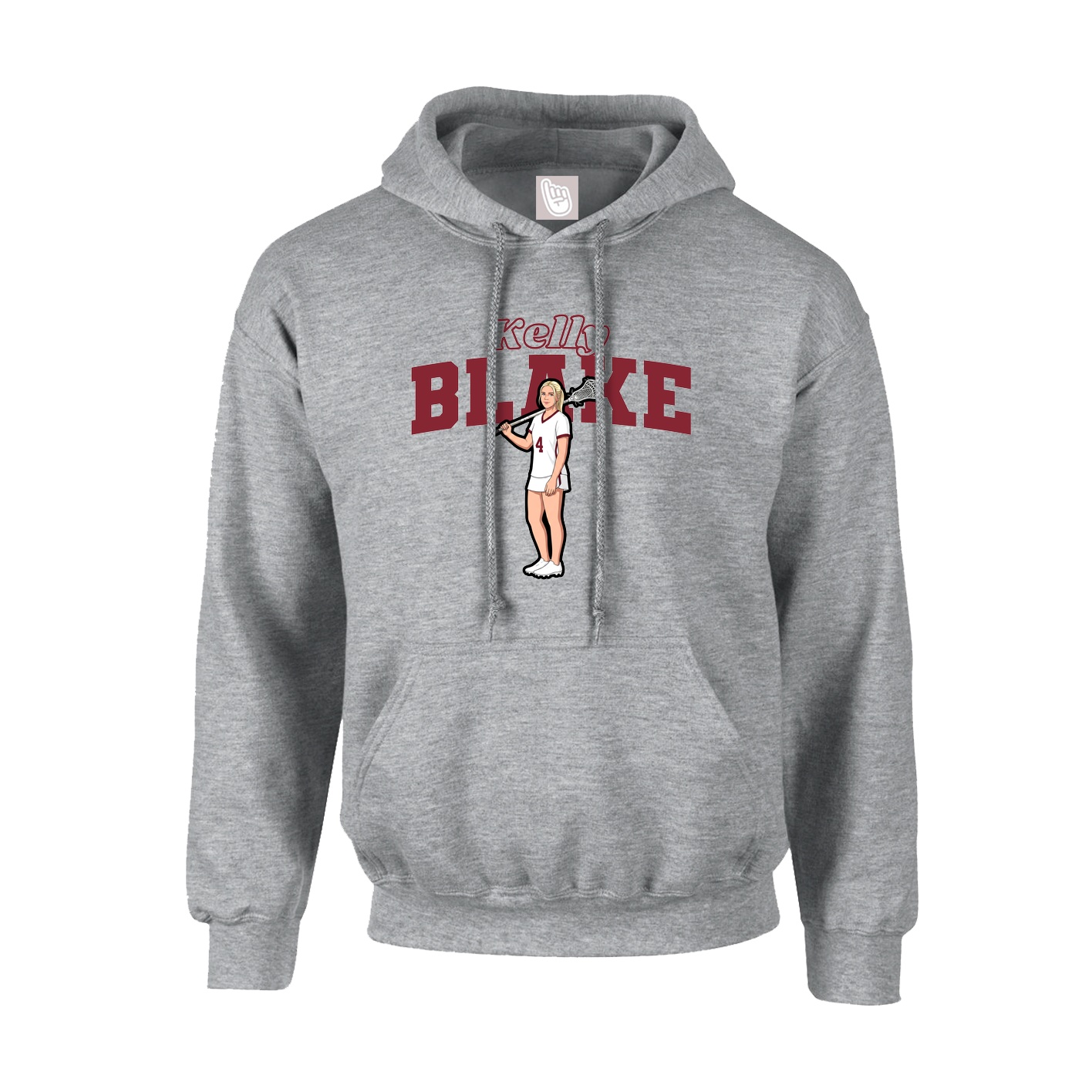 Youth Hoodie — Name Arch in Grey