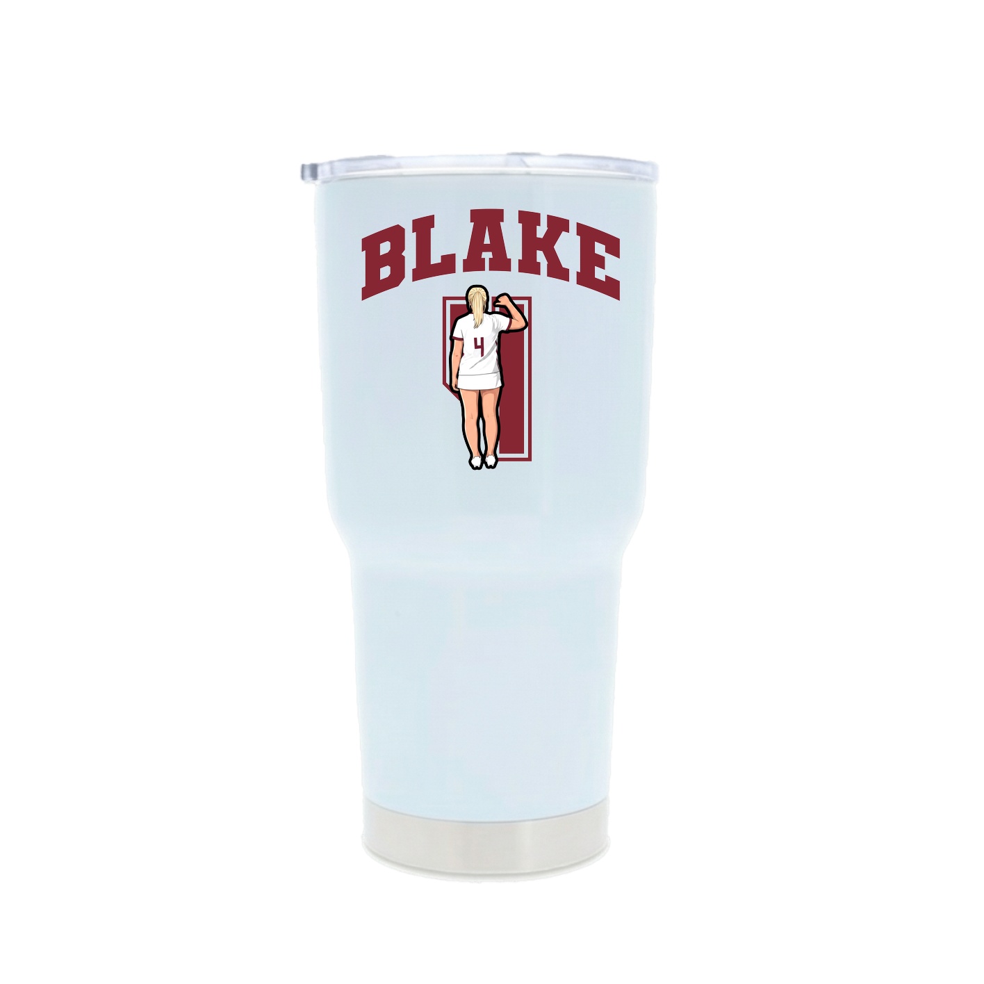 30oz Stainless Steel Tumbler — Number in White