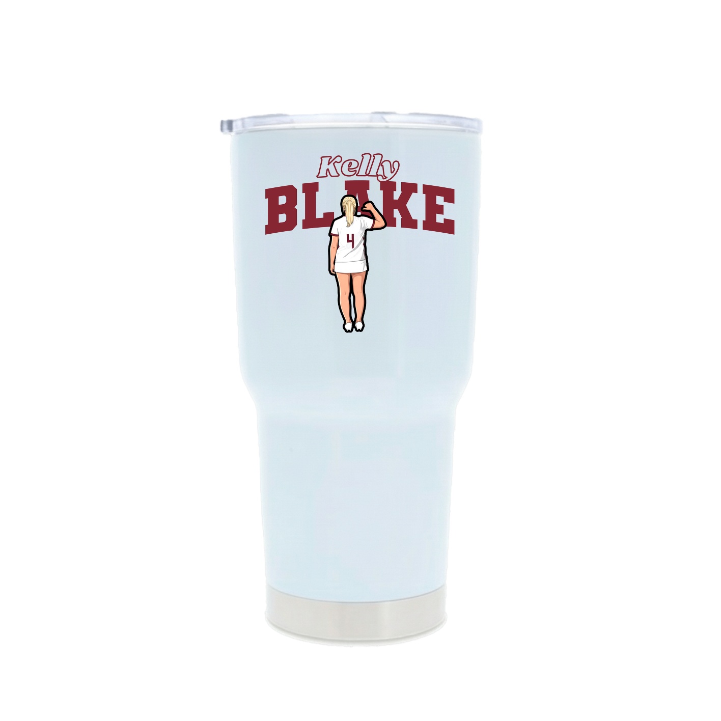 30oz Stainless Steel Tumbler — Name Arch in White