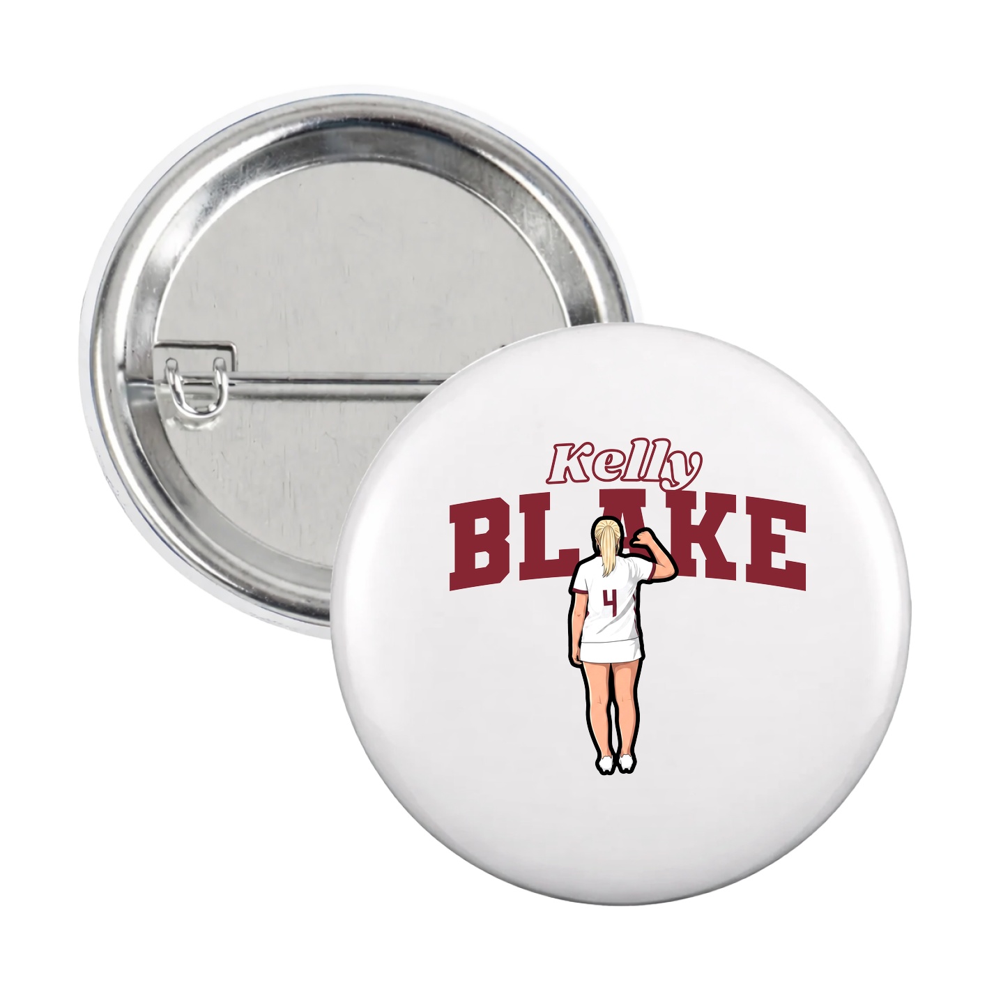 Game Day Button — Name Arch in White