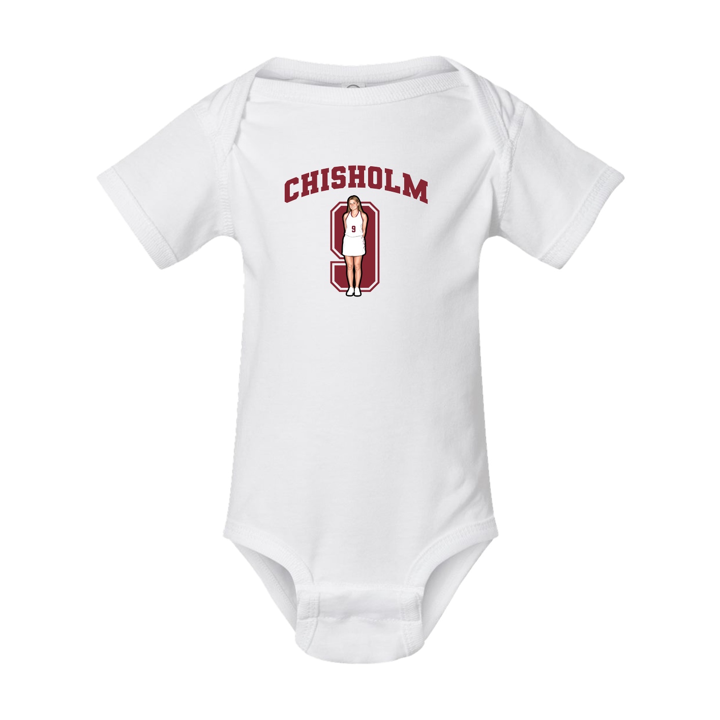 Baby Onesie — Number in White