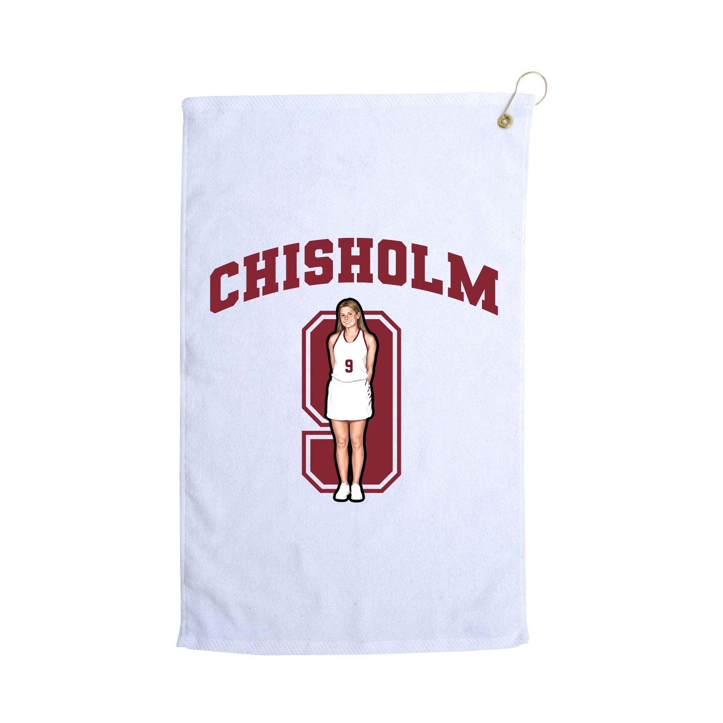 Golf Towel — Number in White