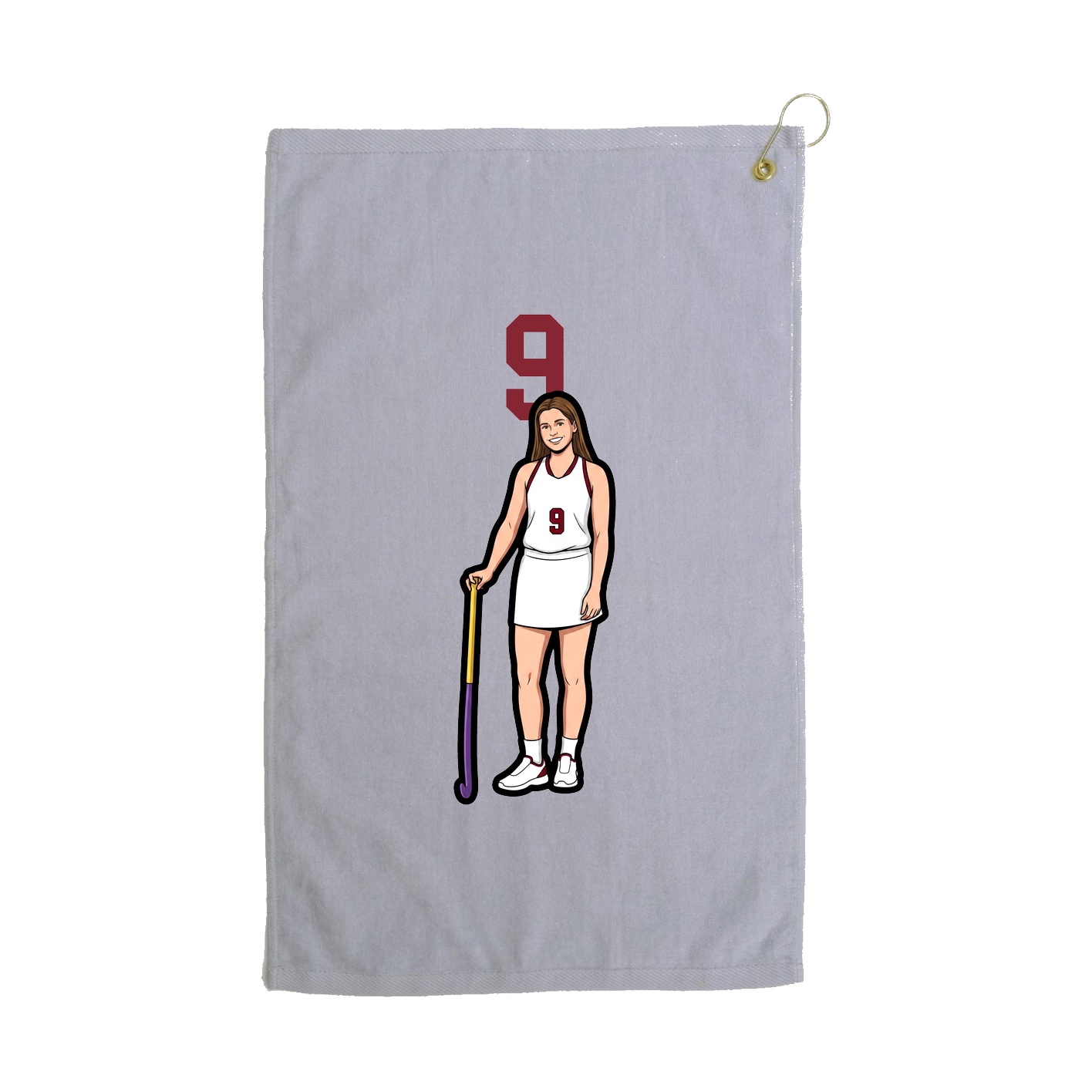 Golf Towel — Number Top in Grey